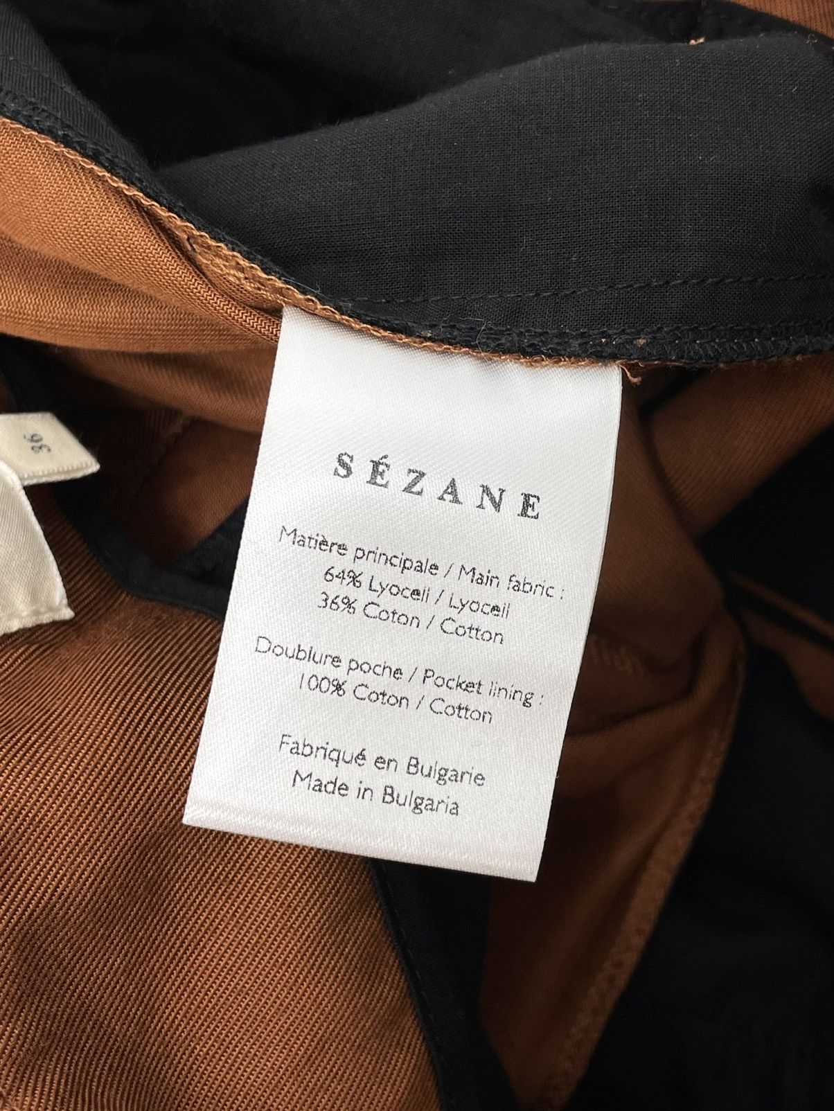Sezane SÉZANE Pierre Wide Leg Trousers – Hazelnut – Size FR 36 Size 26" / US 2 / IT 38 - 12 Thumbnail
