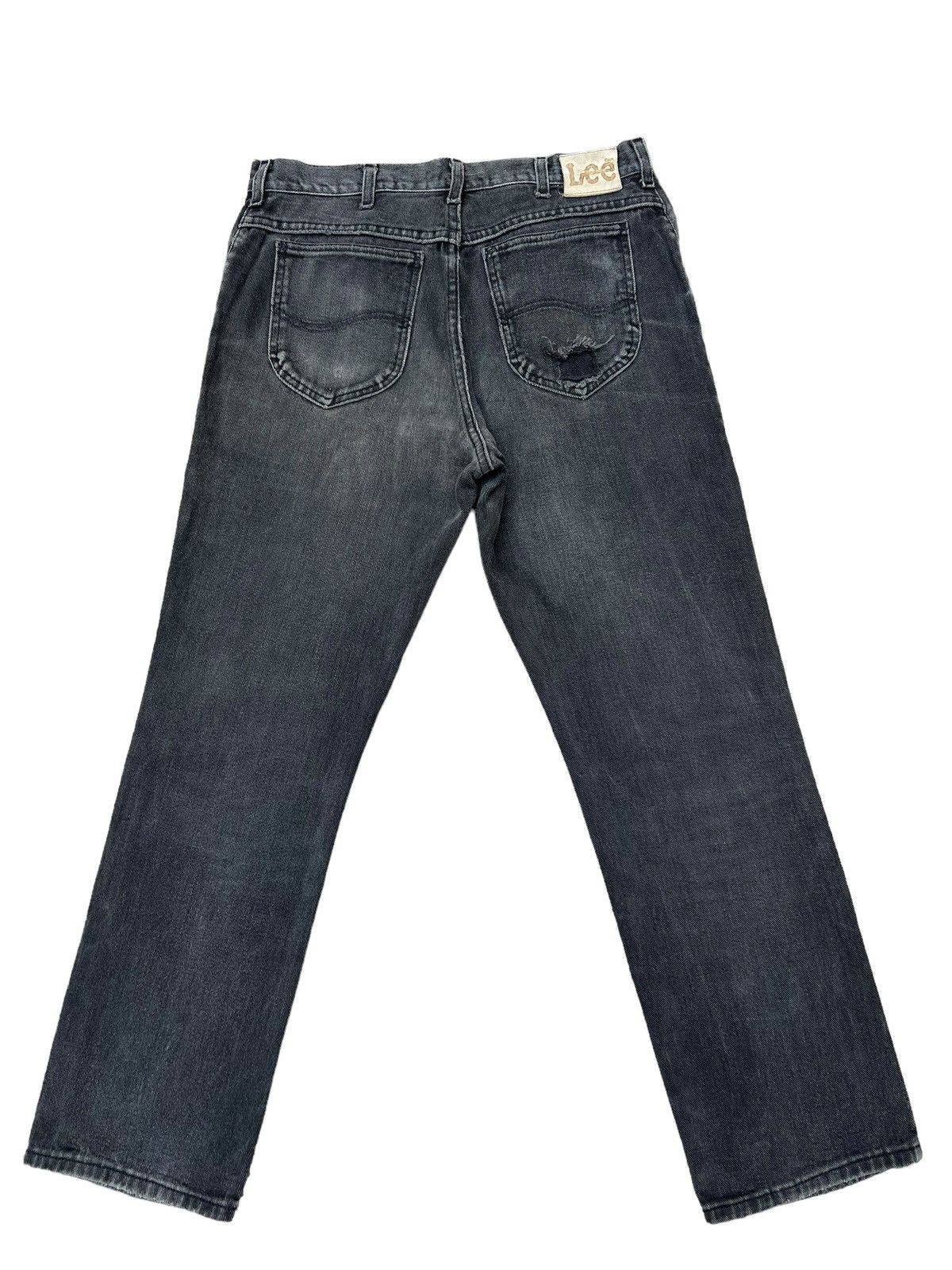 Lee Vintage 80s Lee Usa Faded Black Denim Distressed Jeans Size US 34 / EU 50 - 2 Thumbnail