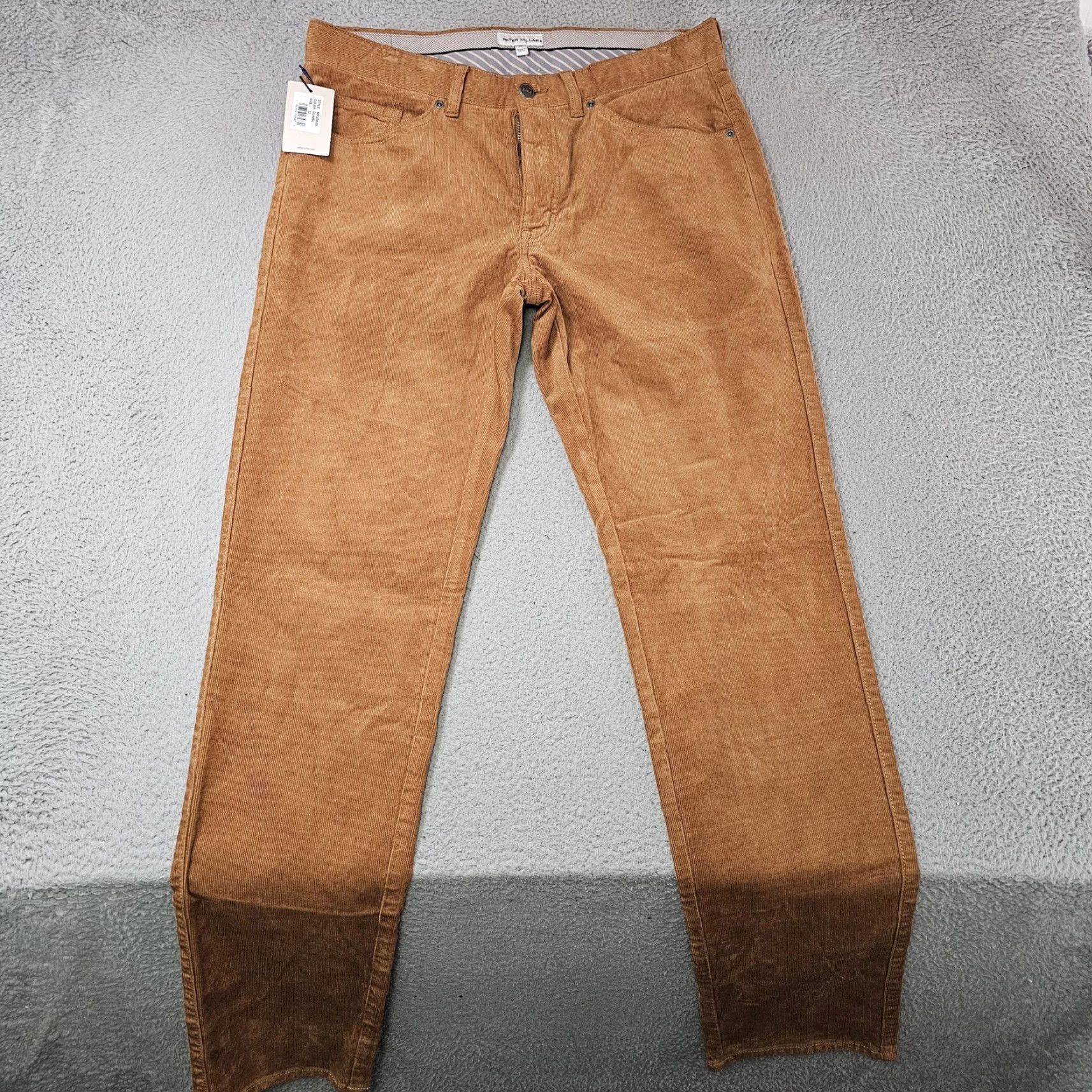 Peter Millar Peter Millar Crown Crafted Corduroy Pants Mens 32x34 Brown Cotton Modal Spandex Straight Flat Front Zip Pockets Logo MF23B29 Size US 32 / EU 48 - 2 Thumbnail