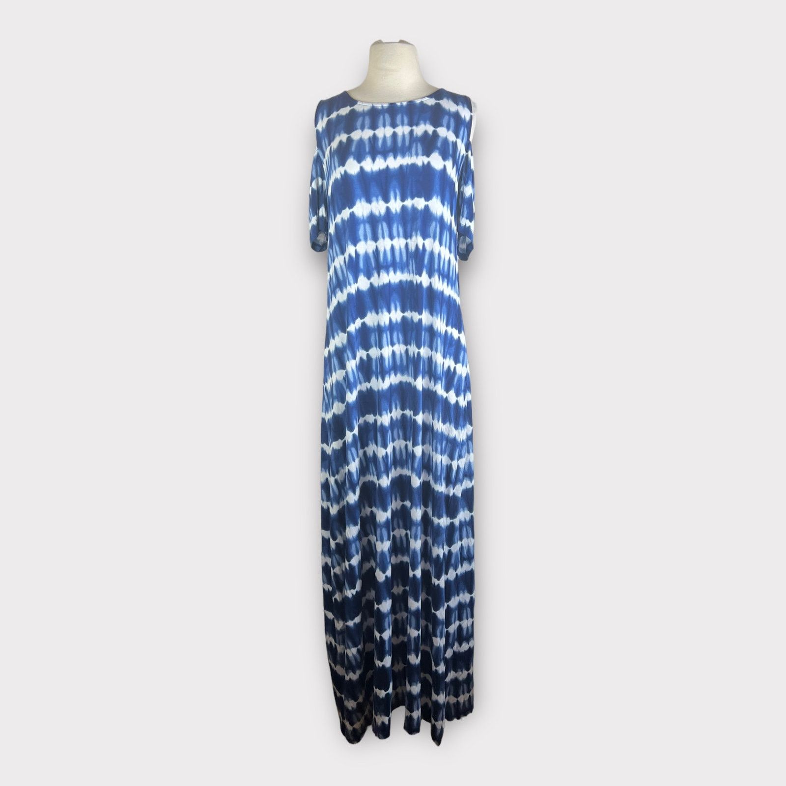 Nordstrom Design History | Cold Shoulder Lotus Pink Tie-Dye Maxi Dress Size L / US 10 / IT 46 - 4 Thumbnail