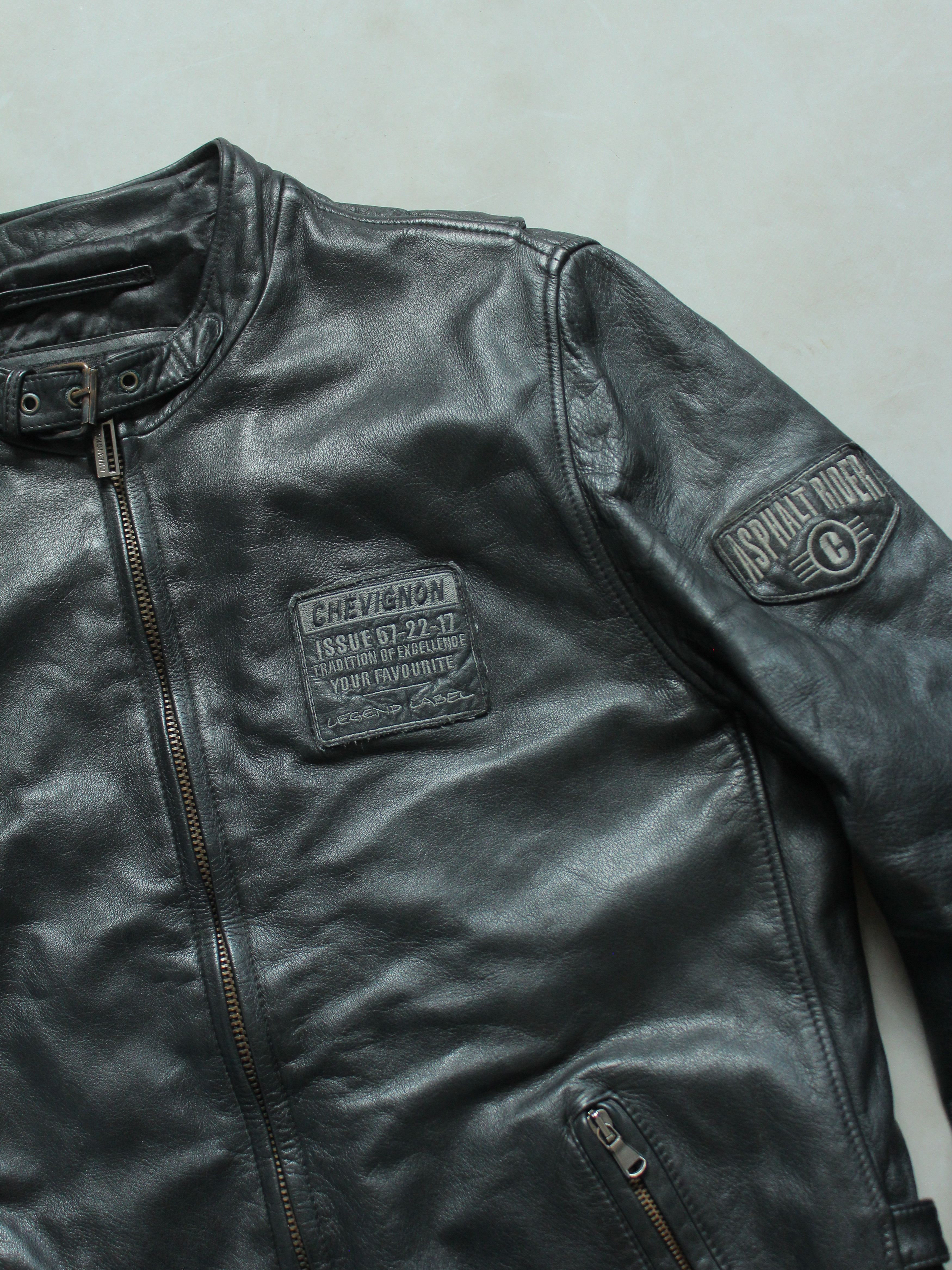 Chevignon Chevignon Vintage Racer Leather Jacket Black M Size US M / EU 48-50 / 2 - 7 Thumbnail