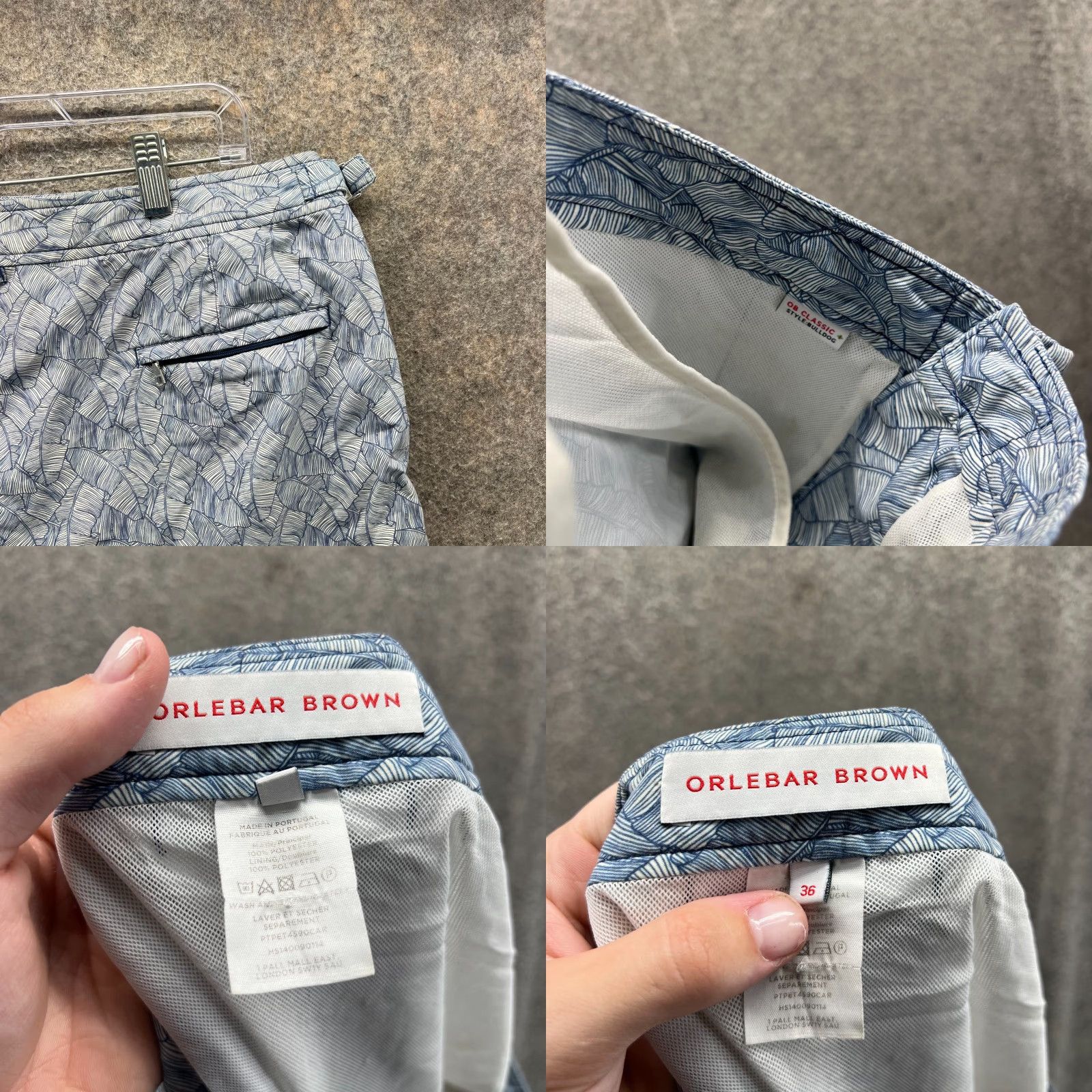 Orlebar Brown VINTAGE Orlebar Brown Shorts Mens 36 Blue Chino Flat Front Print Classic Patterned Size US 36 / EU 52 - 8 Thumbnail