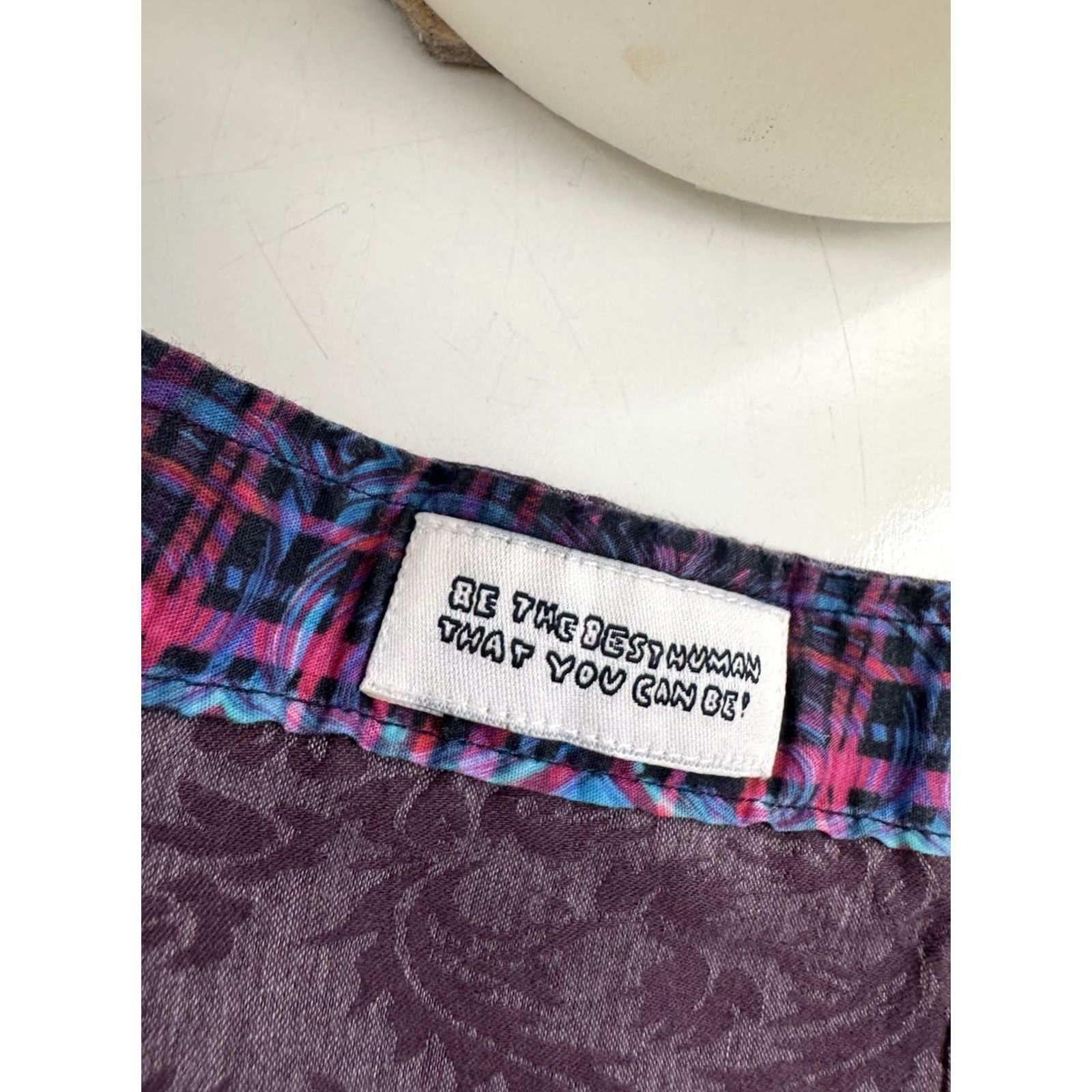 Vintage DAVID SMITH Australia - Paisley Floral Mens XL Flip Cuff Shirt Shirt Mens XL Burgundy Floral Button-Up Long Sleeve Size US XL / EU 56 / 4 - 7 Thumbnail