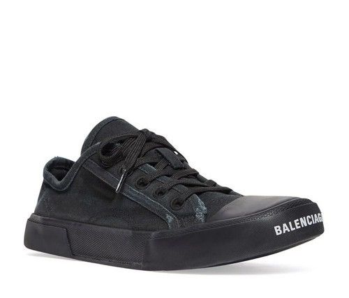 Balenciaga paris low top sneaker black destroyed cotton Size US 9 / EU 42 - 2 Thumbnail