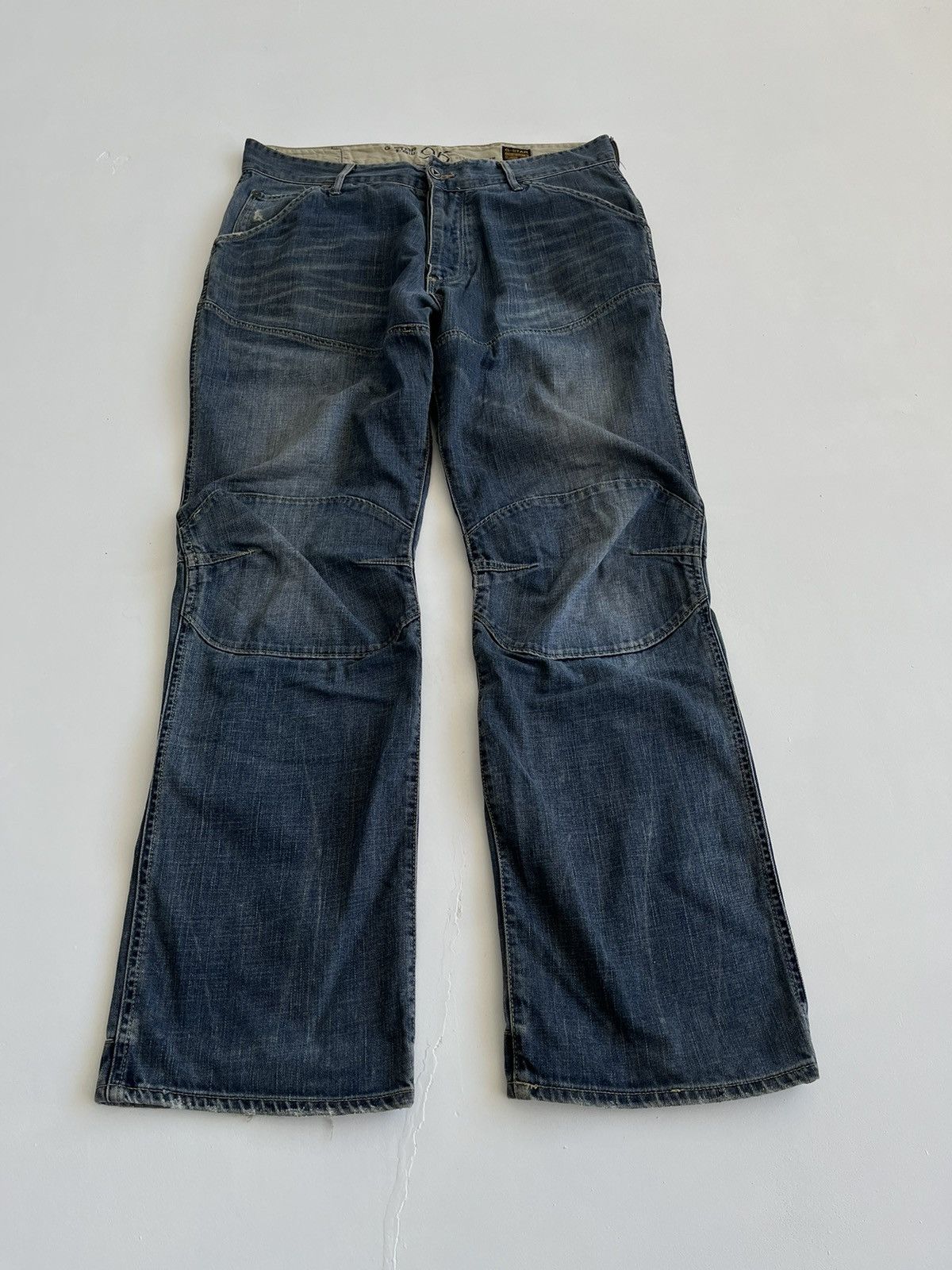 G-Star × Pharrell Vintage G Star Raw 96 distressed washed denim biker jeans Size US 36 / EU 52 - 9 Thumbnail