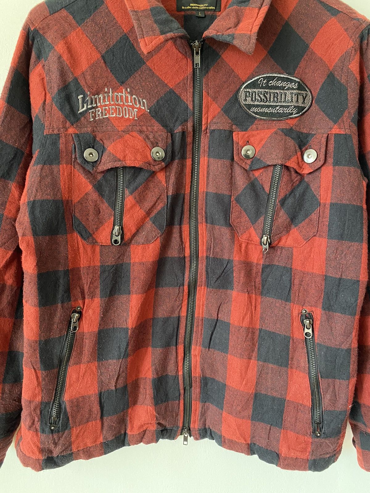 If Six Was Nine × Japanese Brand × Le Grande Bleu (L.G.B.) DEELISH Plaid Tartan Jacket LGB Punk Bondage Size US L / EU 52-54 / 3 - 5 Thumbnail