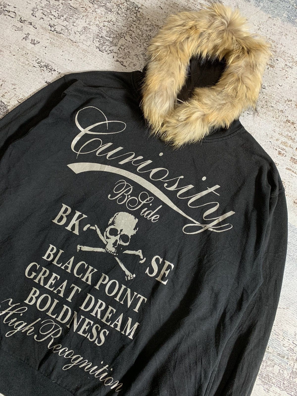 Japanese skull fur hoodie ´ lgb style Tops