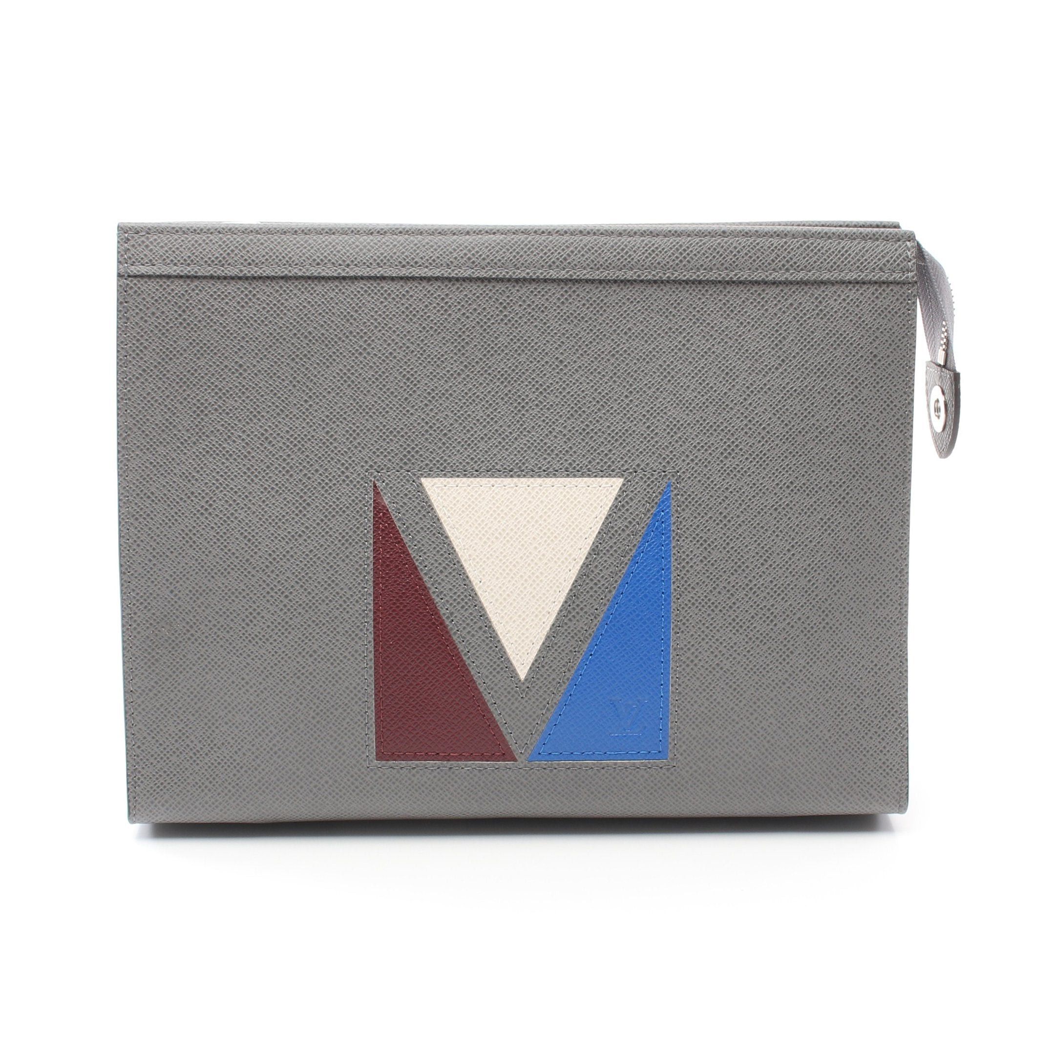 Louis Vuitton Louis Vuitton Voyage Taiga Clutch Bag Leather Gray Multicolor Size ONE SIZE - 1 Thumbnail