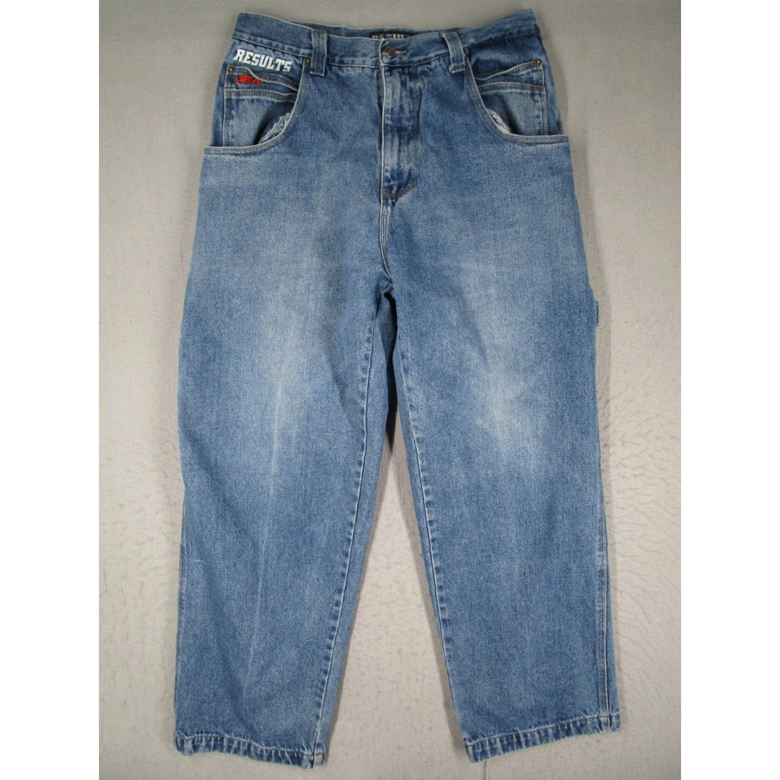 Vintage VINTAGE Results Jeans Mens 36x30 Blue High Rise Carpenter Cargo Straight Leg Denim 90s Hip Hop Retro Mens Size US 36 / EU 52 - 2 Thumbnail
