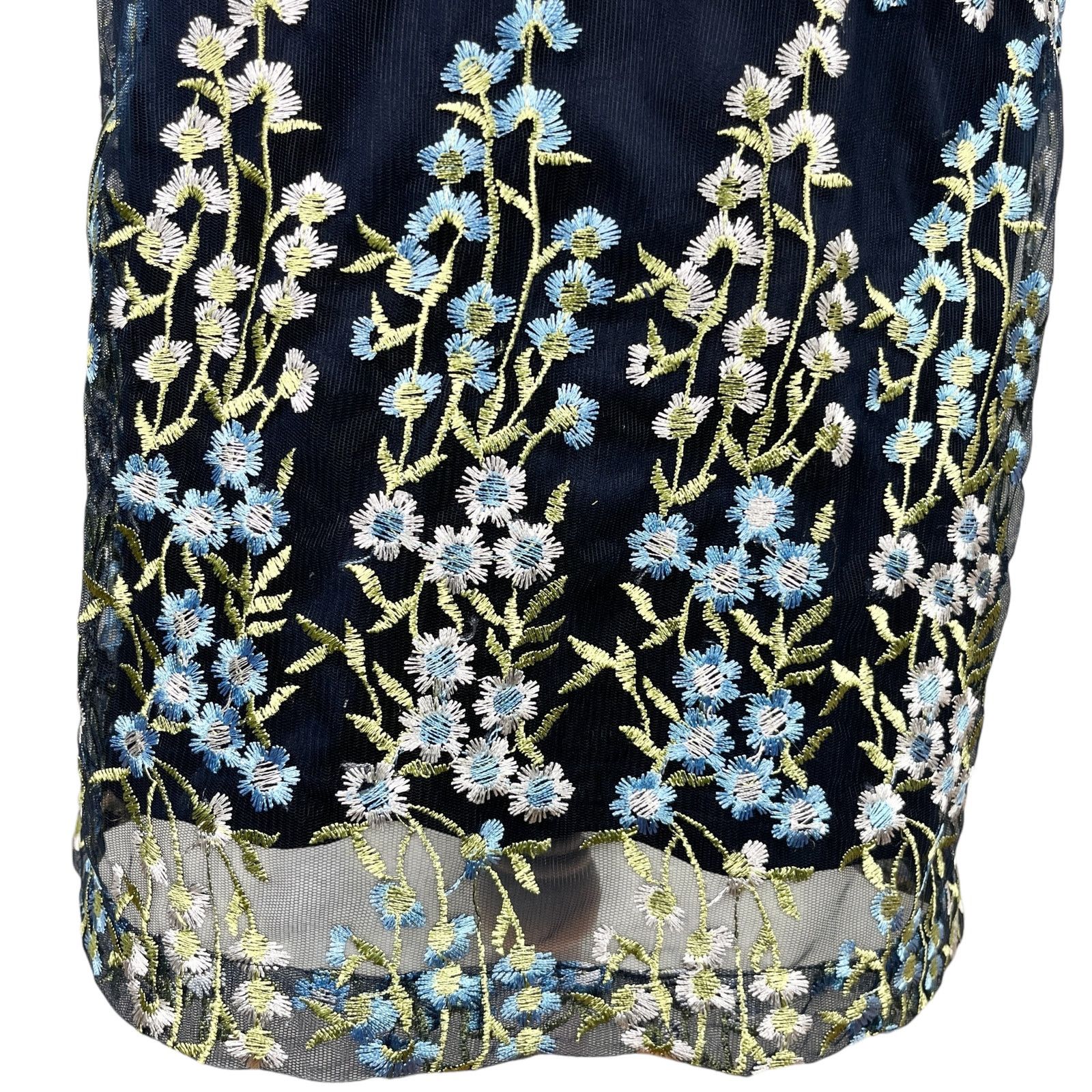 Karl Lagerfeld Karl Lagerfeld Paris Floral Midi Dress Navy Blue 6 Size M / US 6-8 / IT 42-44 - 8 Thumbnail