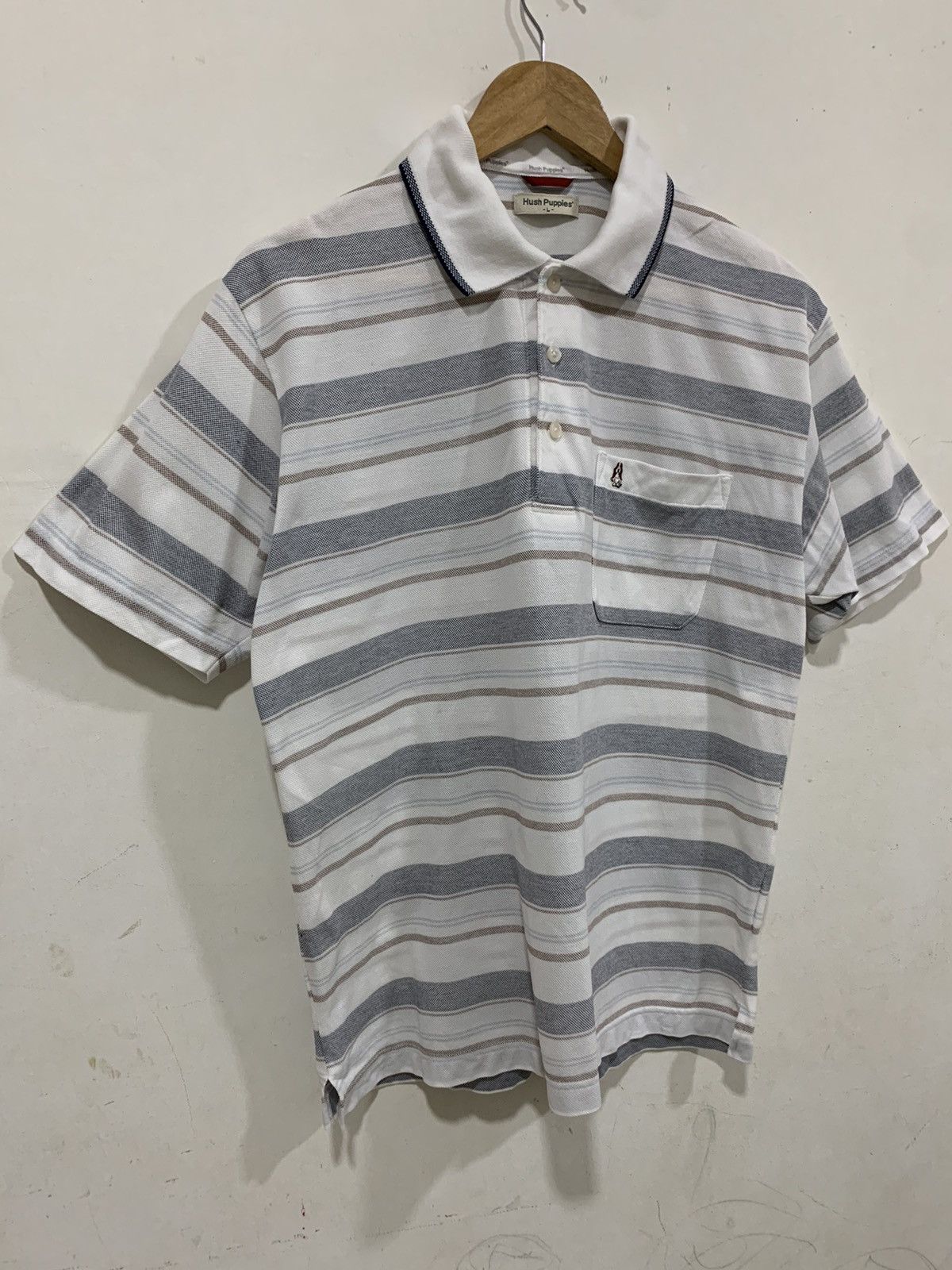 Designer Hush puppies shirt size L Large White Stripes Size US L / EU 52-54 / 3 - 5 Thumbnail