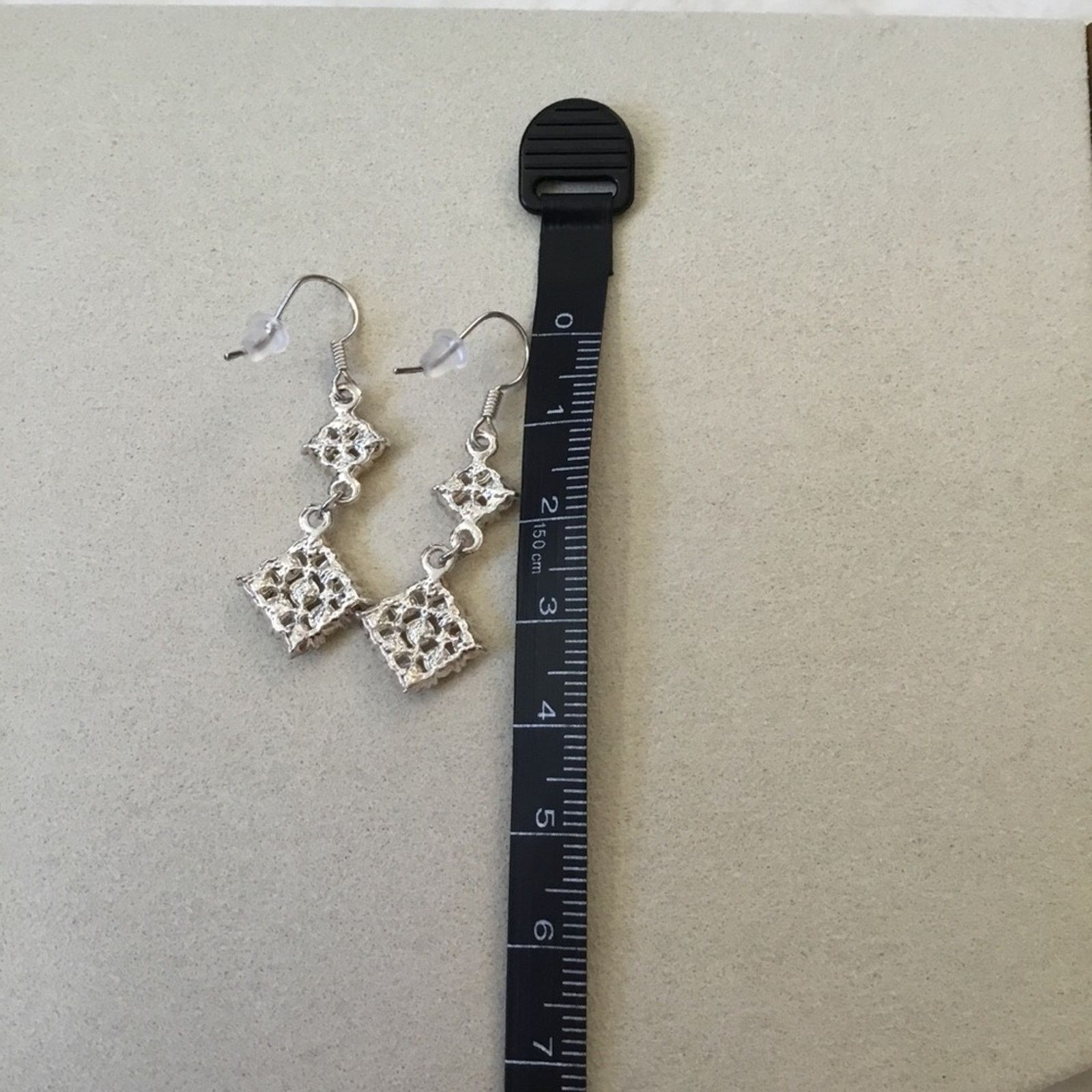 Other Silver Flower Crystals Dangle Earrings Size ONE SIZE - 7 Thumbnail