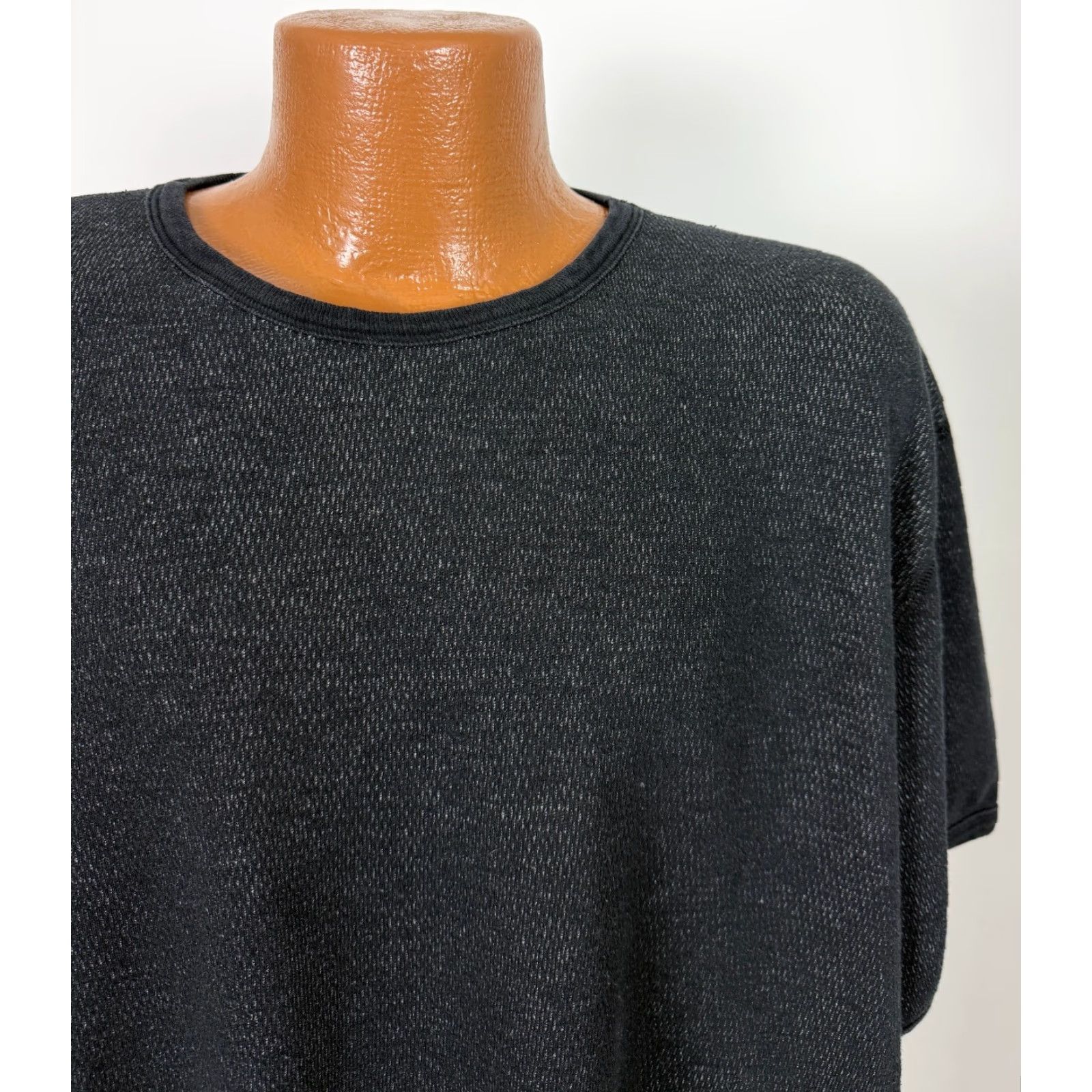 Vintage VINTAGE Prospirit 4XL Waffle-Knit Shirt Men Black Short Sleeve Thermal 90s Boxy Stretchy T-Shirt Size US XXL / EU 58 / 5 - 2 Thumbnail