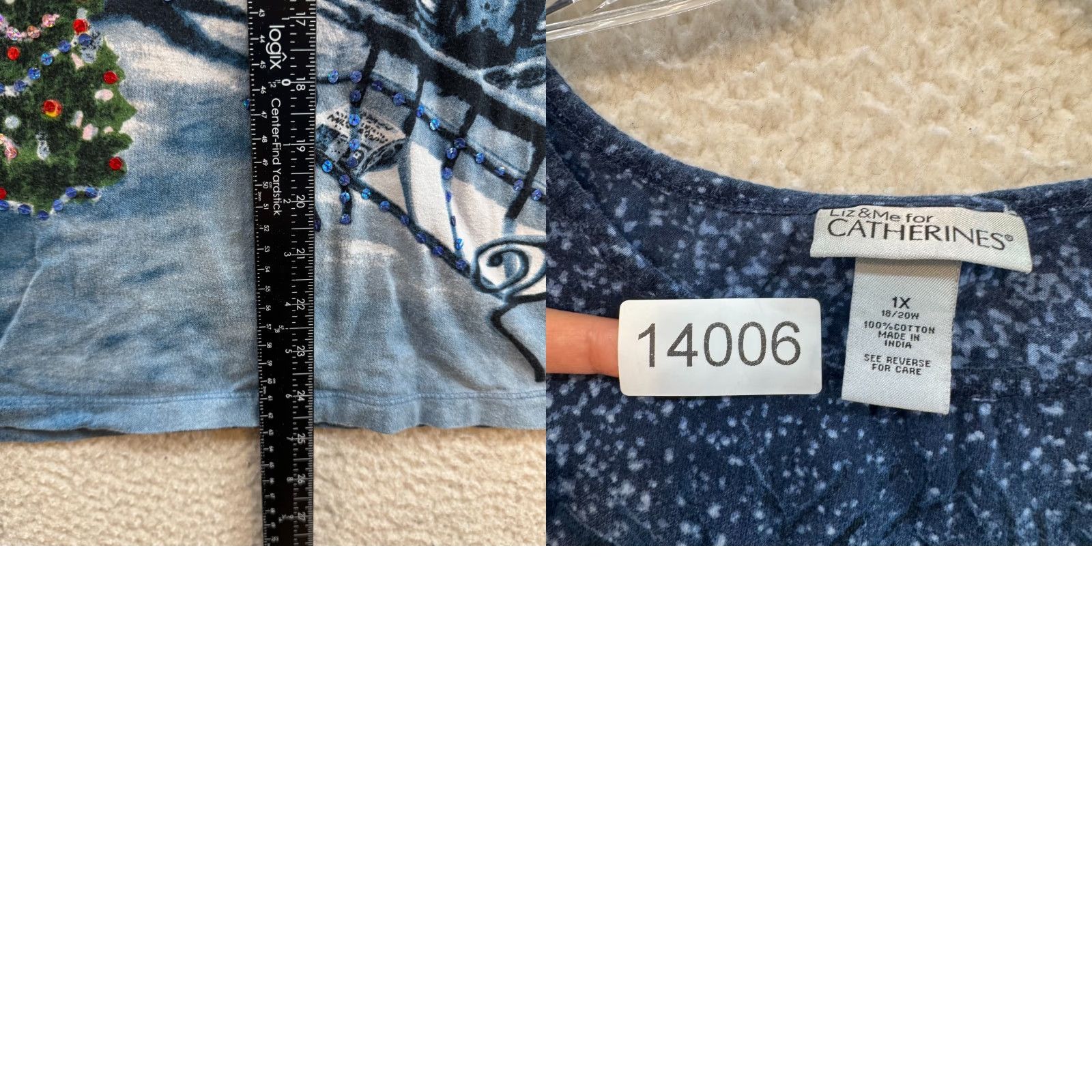Vintage VINTAGE Y2K Christmas Tree Town Shirt 1X 1820 Blue Graphic Sequin All Over Print Shirt 1X Blue Mens Womens Boys Girls Size XL / US 12-14 / IT 48-50 - 8 Thumbnail