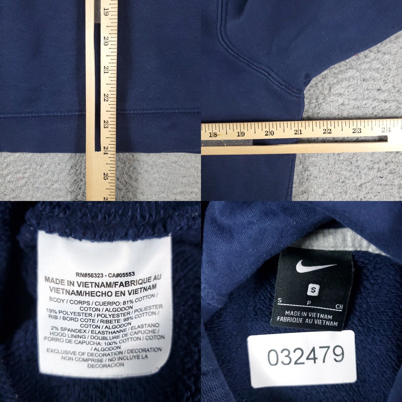 Nike Nike Hoodie Mens Small Blue Pullover Sweatshirt Swoosh Long Sleeve Fleece Size US S / EU 44-46 / 1 - 8 Thumbnail