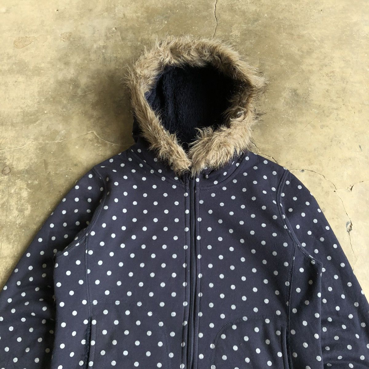Hysteric Glamour 2000s GU Polkadot Motif Fur Ziphoodie Navy Lgb Ifsixwasnine Size US M / EU 48-50 / 2 - 2 Thumbnail