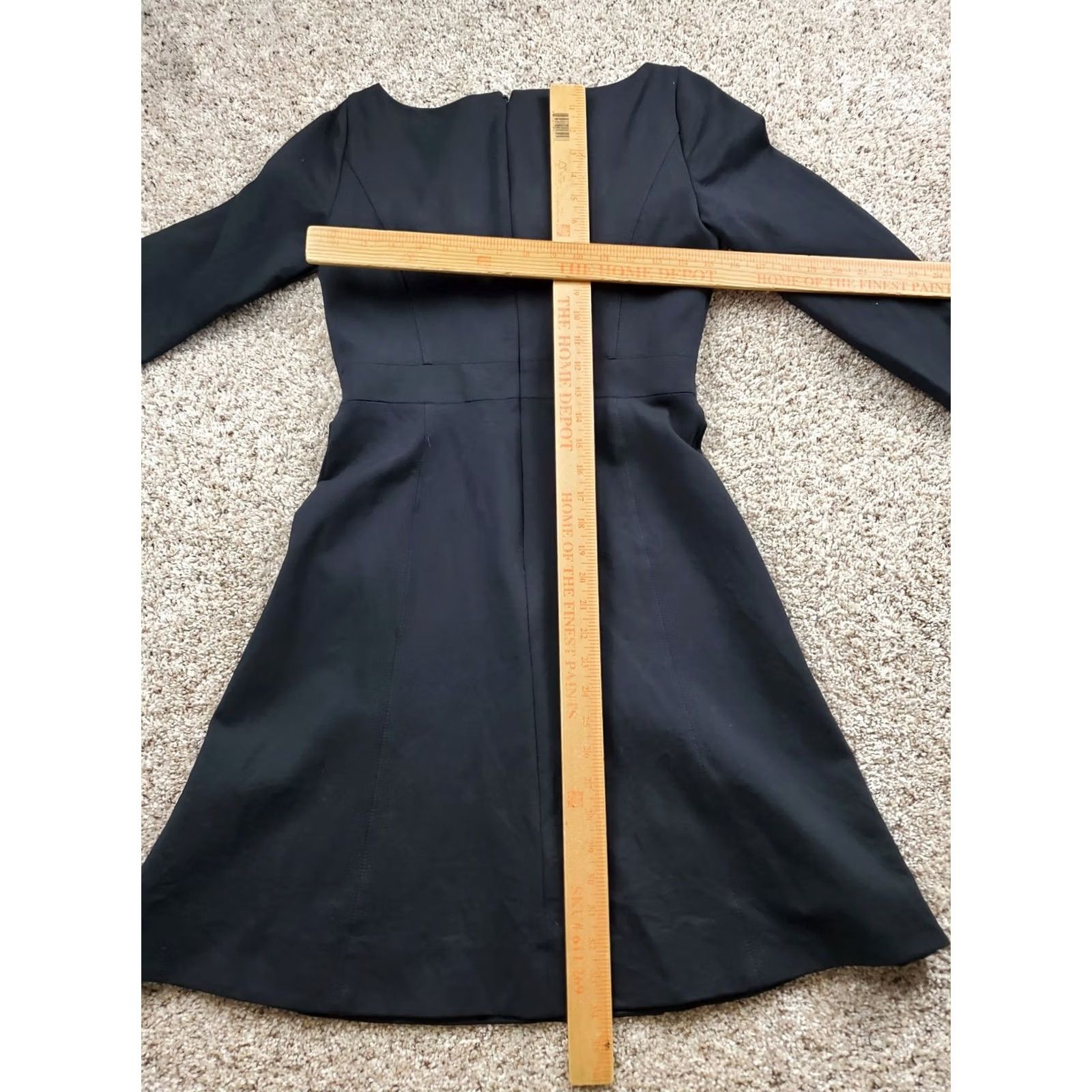 J.Crew J.CREW Dress Womens 4 Black Fit Flare Long Sleeve Knee Length Solid Classic Cocktail Workwear Formal Women Size S / US 4 / IT 40 - 7 Thumbnail