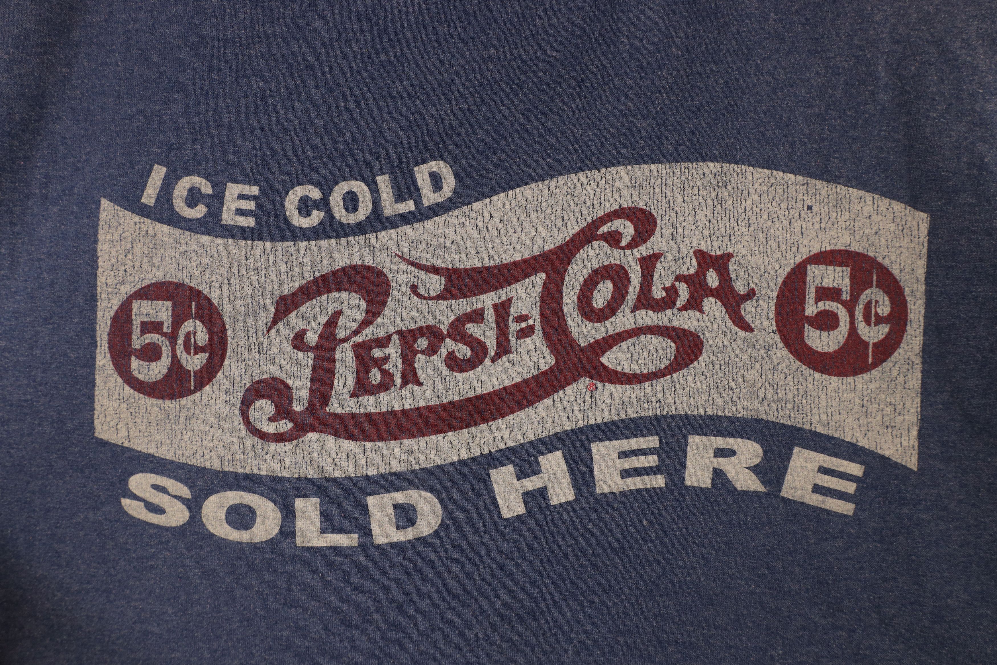Vintage Vintage 90s Pepsi Cola Spell Out Short Sleeve T-Shirt Blue Size US L / EU 52-54 / 3 - 4 Thumbnail