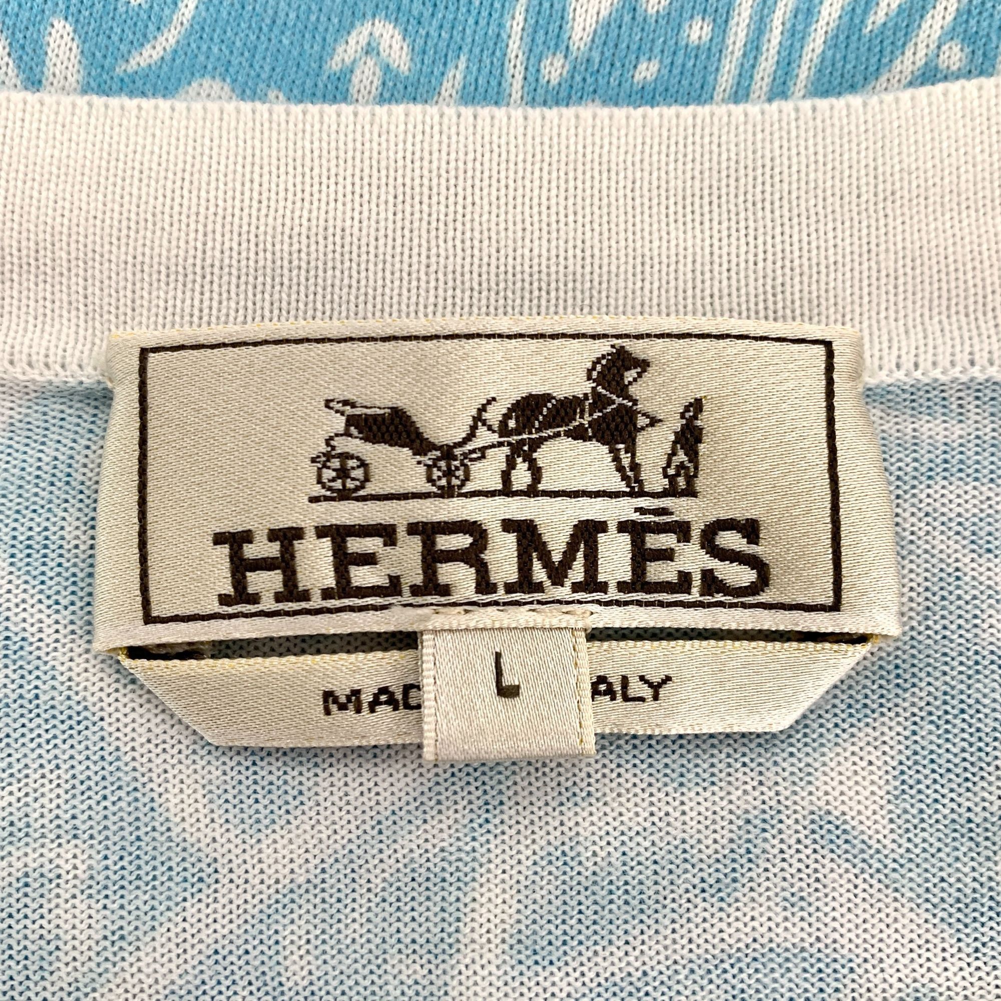 Hermes Hermès Color-Block Floral Embroidered Cotton T-Shirt (Size L Size US L / EU 52-54 / 3 - 2 Thumbnail