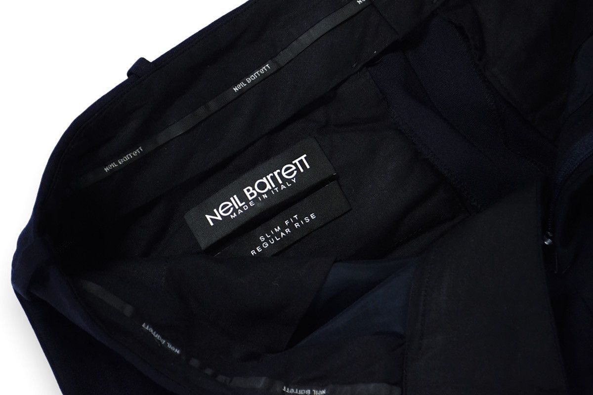 Neil Barrett Neil Barrett Woven Slim Fit Wool Dark Navy Trousers Pants Size US 30 / EU 46 - 4 Thumbnail