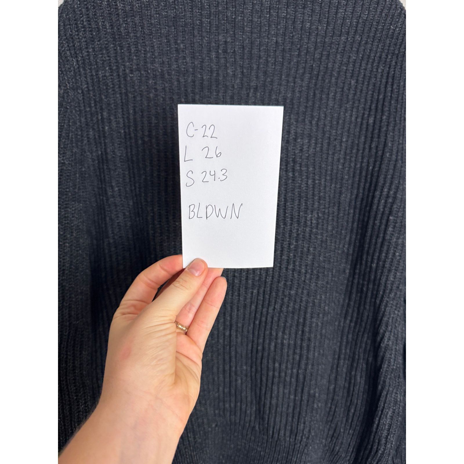 Baldwin BLDWN Grey Knit Sweater %100 Cotton Size Large Size US L / EU 52-54 / 3 - 6 Thumbnail