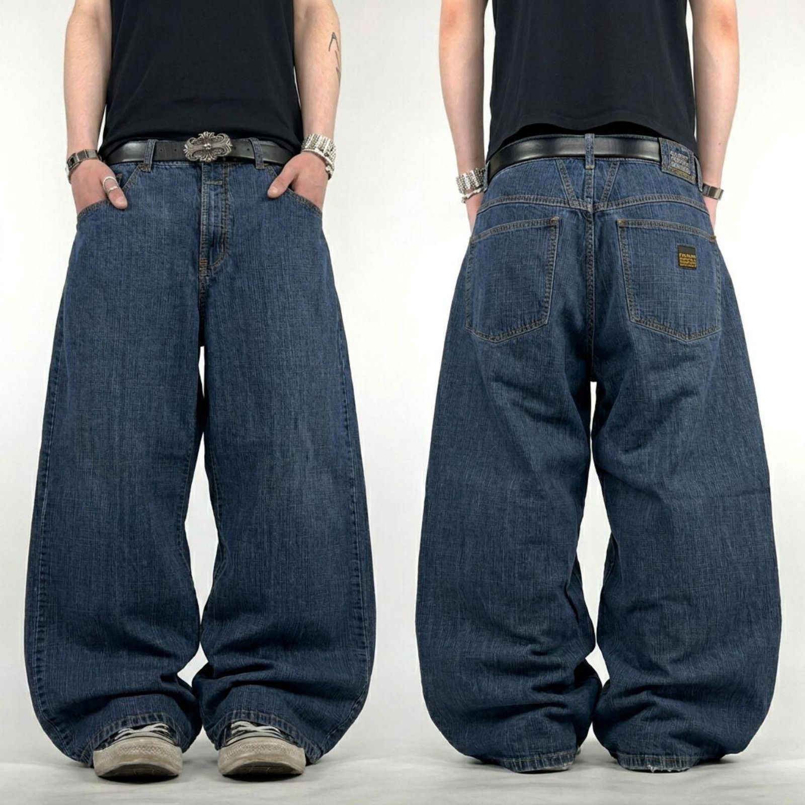 Vintage y2k grunge archive skater baggy wide leg faded jeans