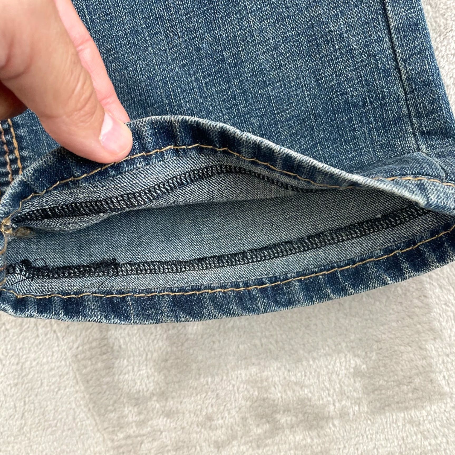 Affliction Affliction Ace Straight Jeans Men 33x32 Blue Dark Faded Stretch 5-Pocket Pockets Zip Button Rise Mid Regular Brand Affliction Ace Straight Size US 33 - 6 Thumbnail