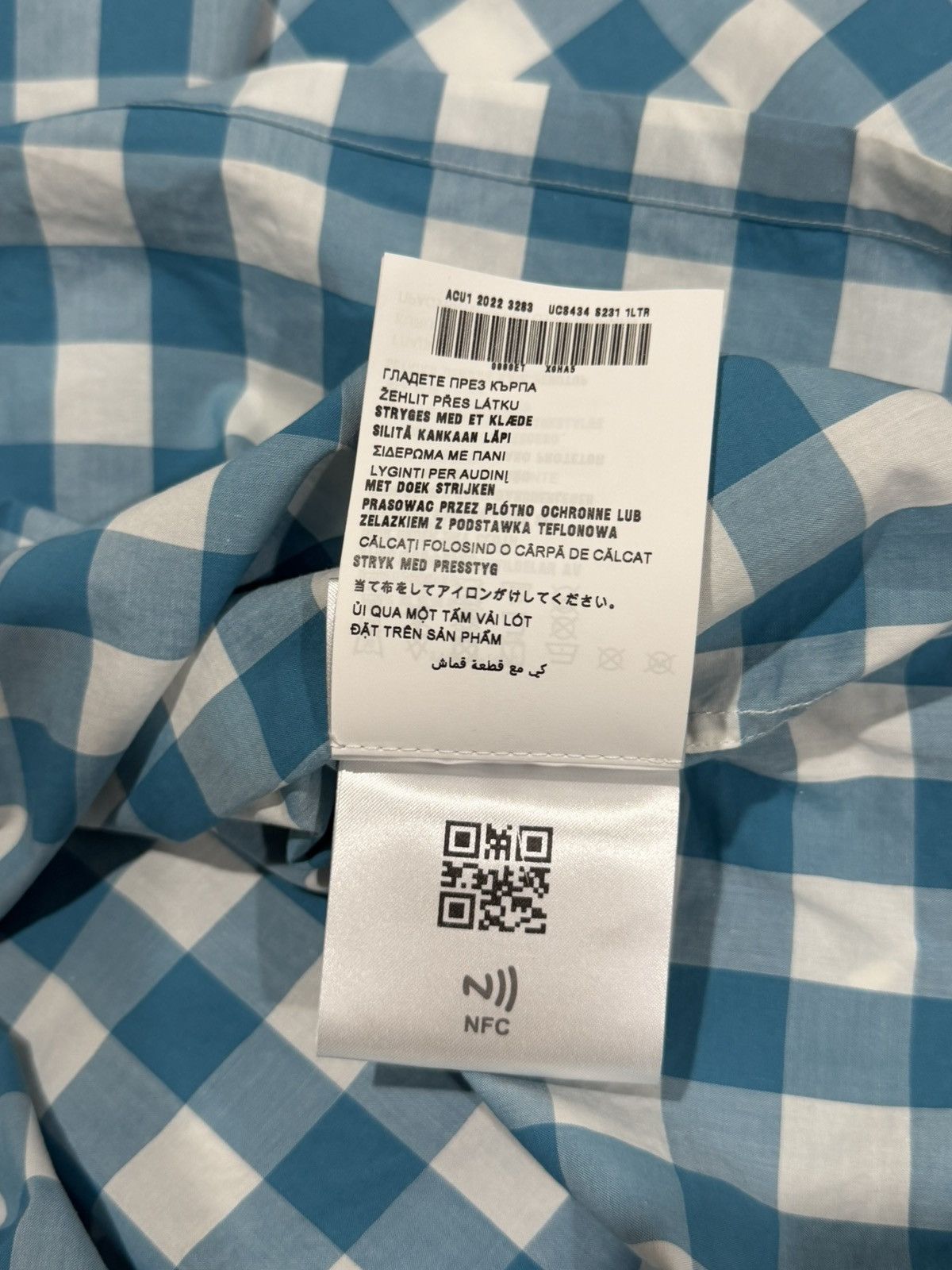 Prada PRADA x Raf SS23 Gingham Blue Plaid Stripe Button Logo Shirt Size US XL / EU 56 / 4 - 17 Thumbnail