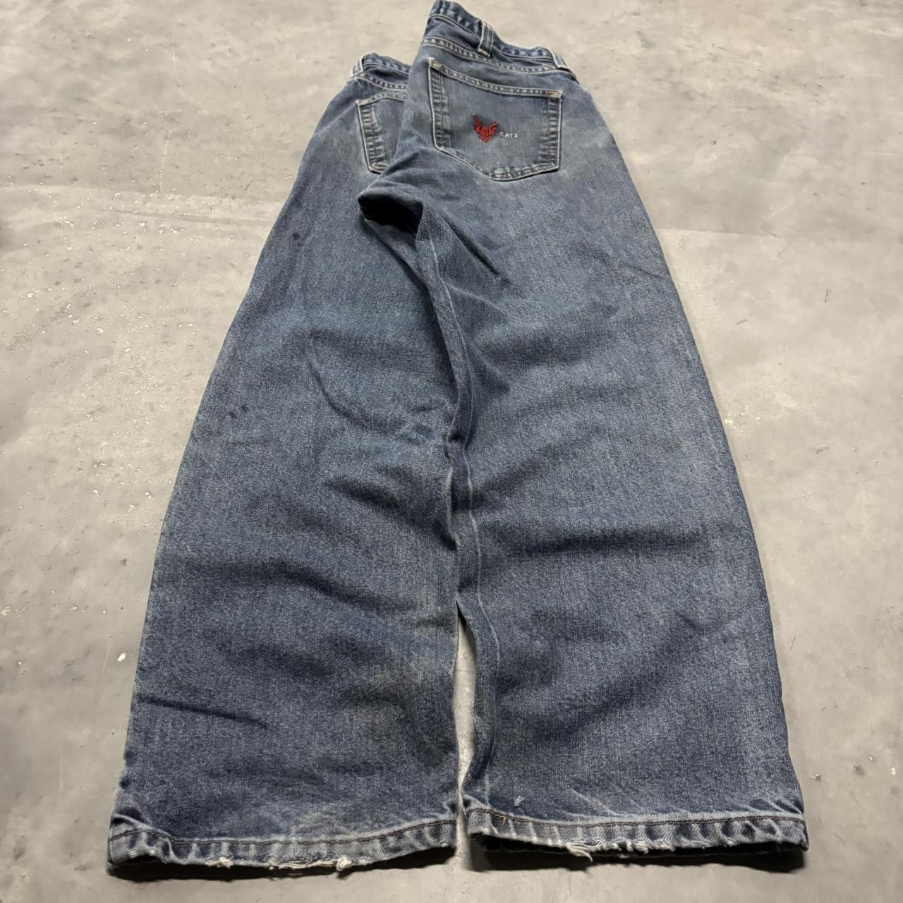 Japanese Brand × Vintage Crazy Vintage Y2K/2000s Grunge Dark Wash Workwear Denim Jeans! Size US 32 / EU 48 - 4 Thumbnail