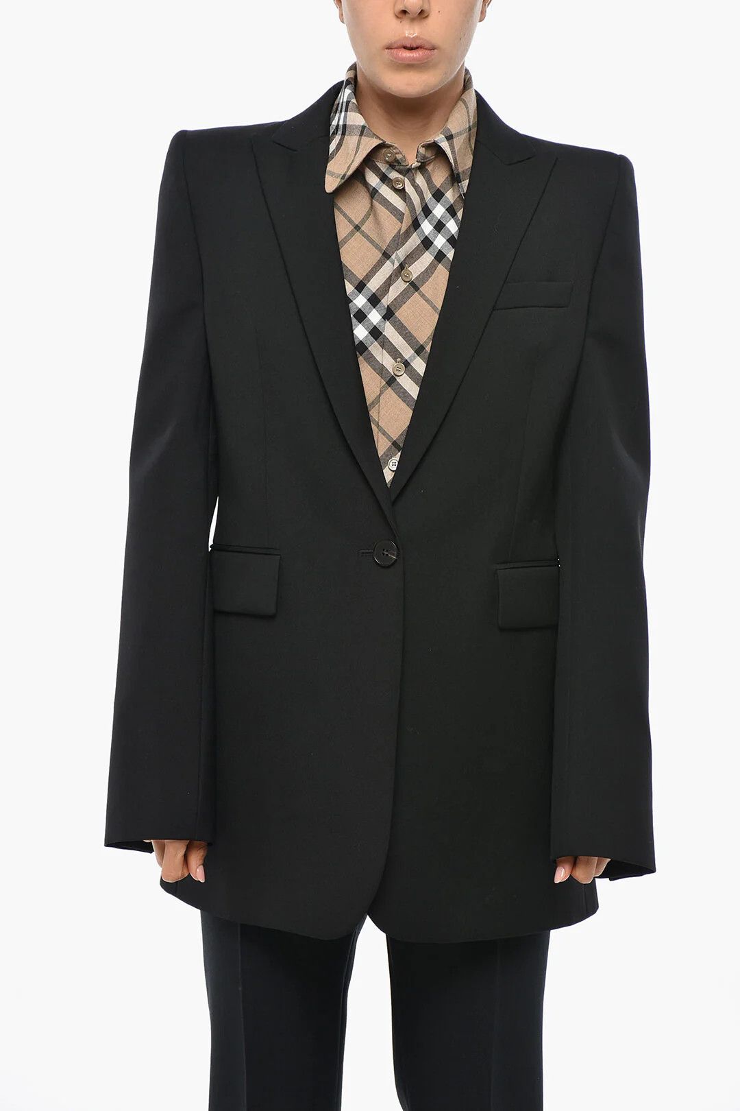 Alexander McQueen og1mm0426 Oversized Wool Blazer in Black Size M / US 6-8 / IT 42-44 - 1 Thumbnail