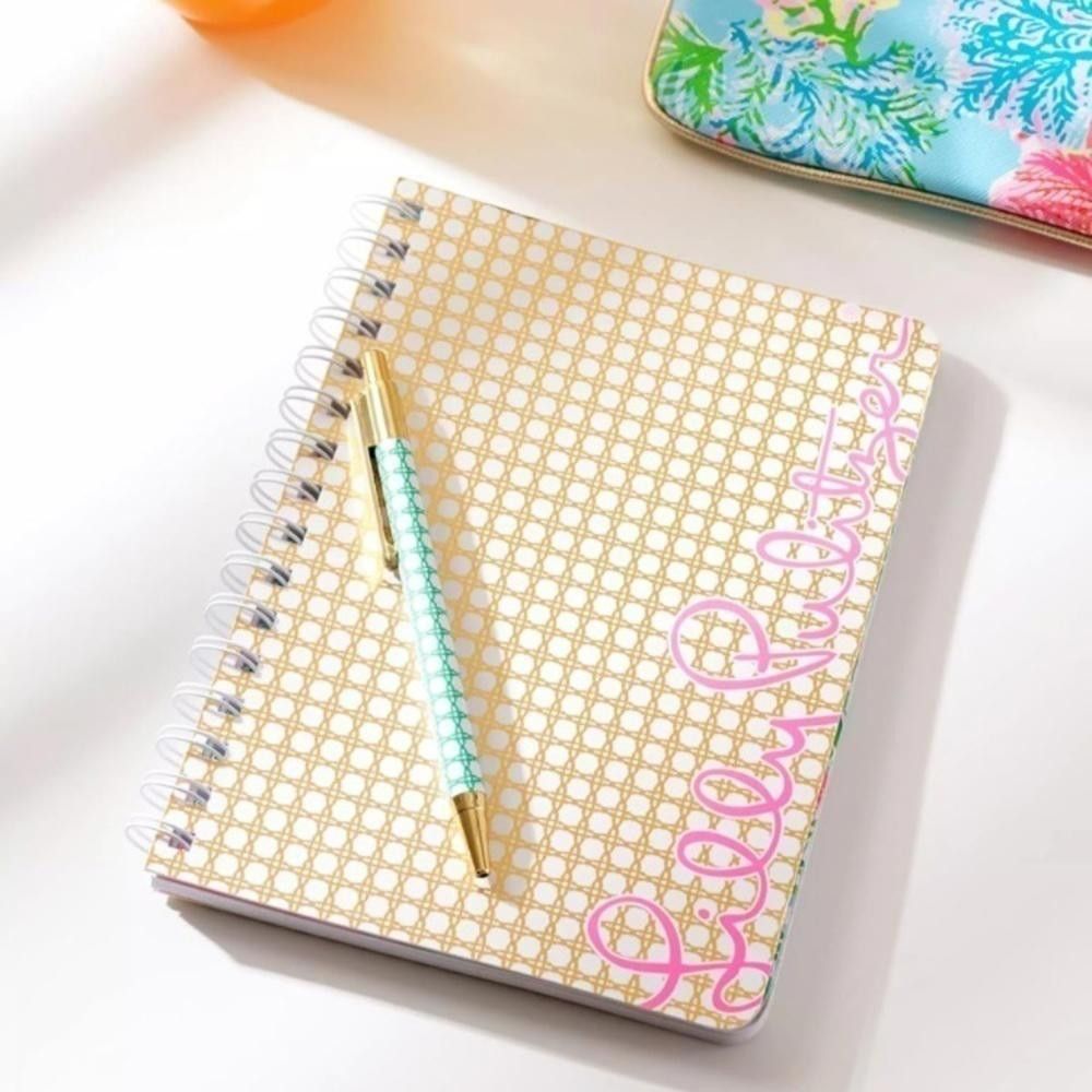 Designer NWT Lilly Pulitzer Mini Notebook Gold Metallic Caning Size ONE SIZE - 3 Thumbnail