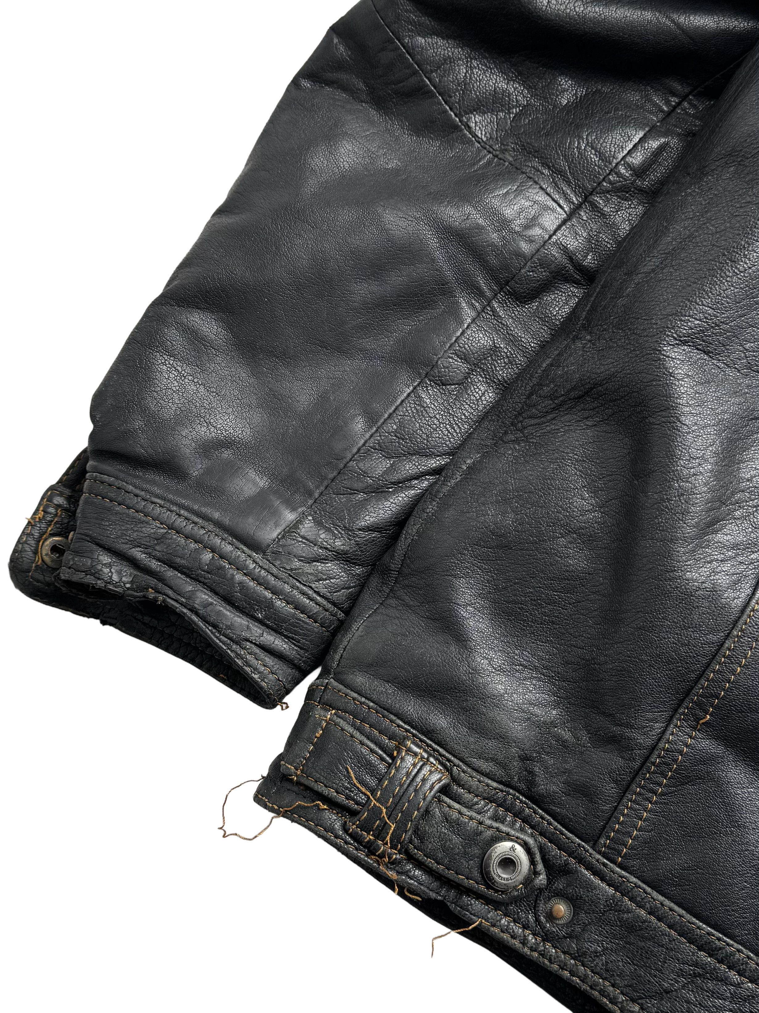 Genuine Leather Leather Jacket From The 90's (V131) Size US XL / EU 56 / 4 - 17 Thumbnail