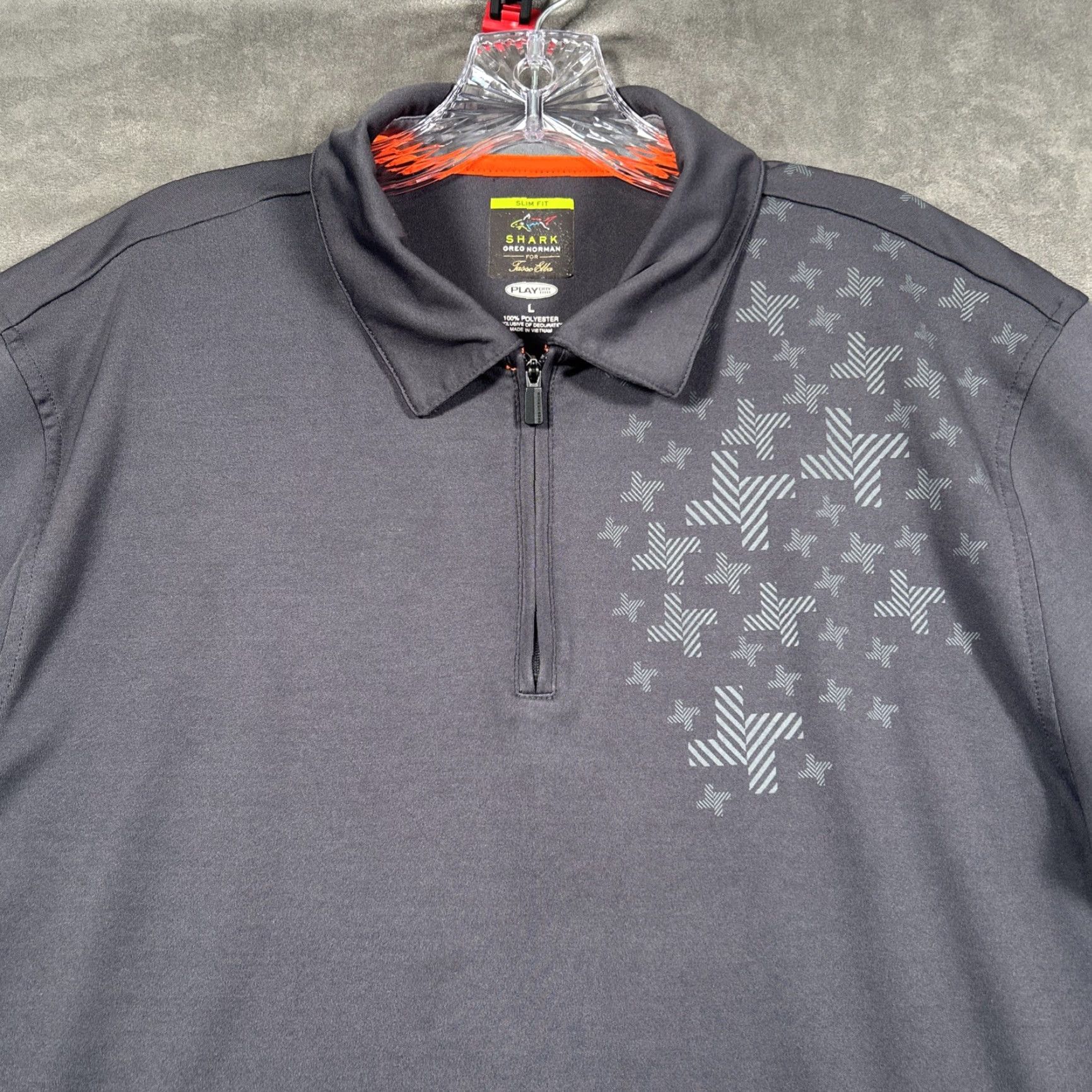 Vintage Greg Norman Polo Shirt Mens L Slim Fit Zip Play Dry Gray Golf Polo Shirt Size US L / EU 52-54 / 3 - 2 Thumbnail