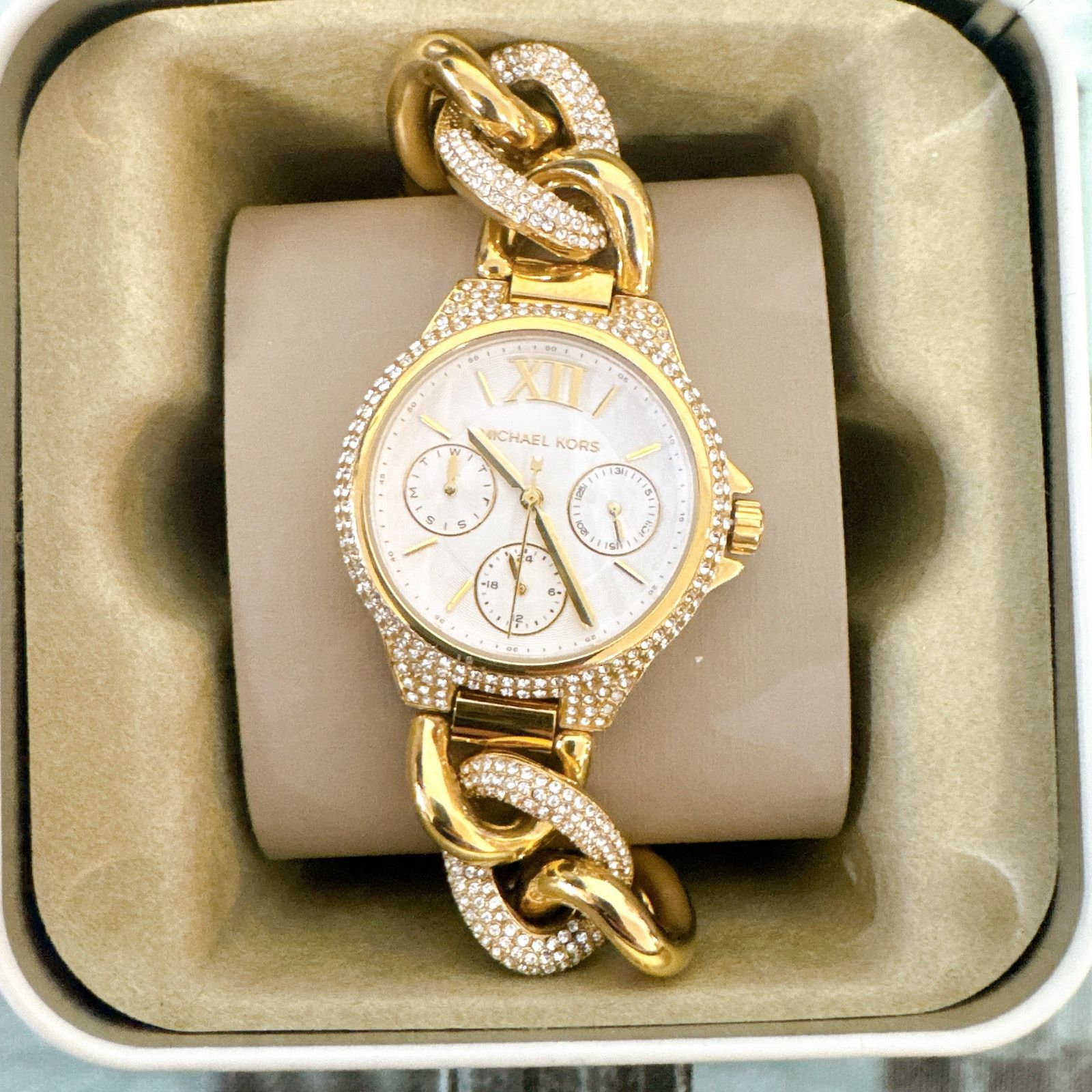 Michael Kors MICHAEL KORS MK6842 MINI CAMILLE PAVE GOLD STAINLESS STEEL Size ONE SIZE - 1 Thumbnail