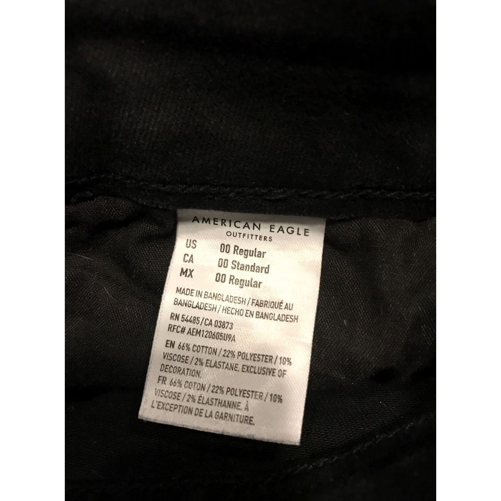 American Eagle Outfitters American Eagle Next Level Stretch Women Size 00 Curvy Jegging Black Denim Size 24" / US 00 / IT 34 - 4 Thumbnail