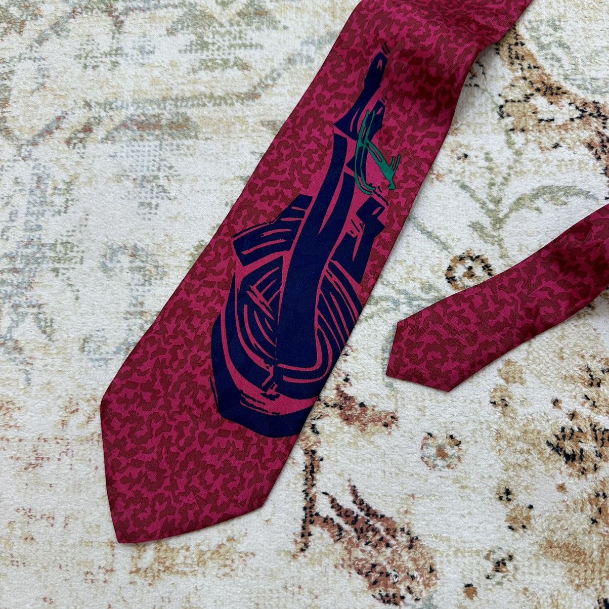 SikSilk × Vintage Vintage Tie 90s Silk Luxury Rare Streetwear Size ONE SIZE - 3 Thumbnail