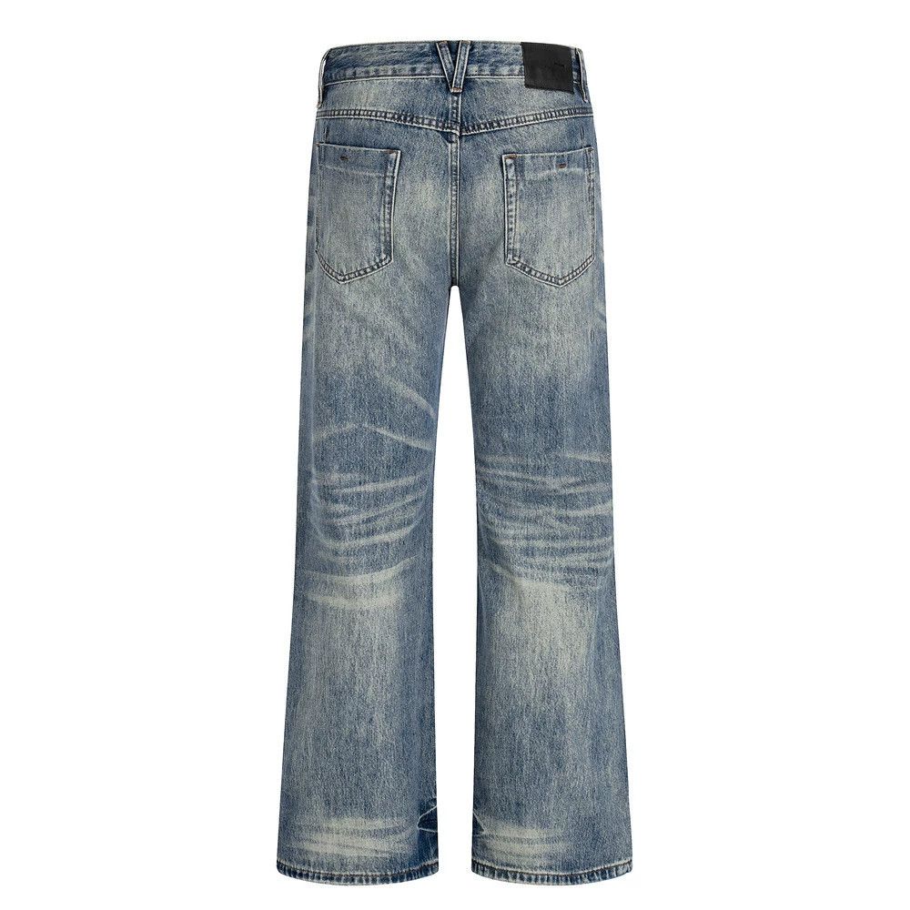 Jean American retro loose casual men's punk washed jeans Size US 32 / EU 48 - 2 Thumbnail