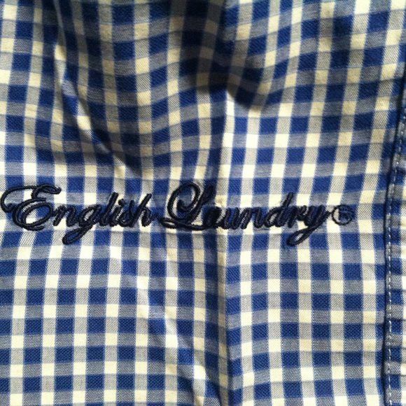 English Laundry ENGLISH LAUNDRY MENS BLUE 100%COTTON CASUAL SHIRT 17.5/34-35 Size US XL / EU 56 / 4 - 11 Thumbnail