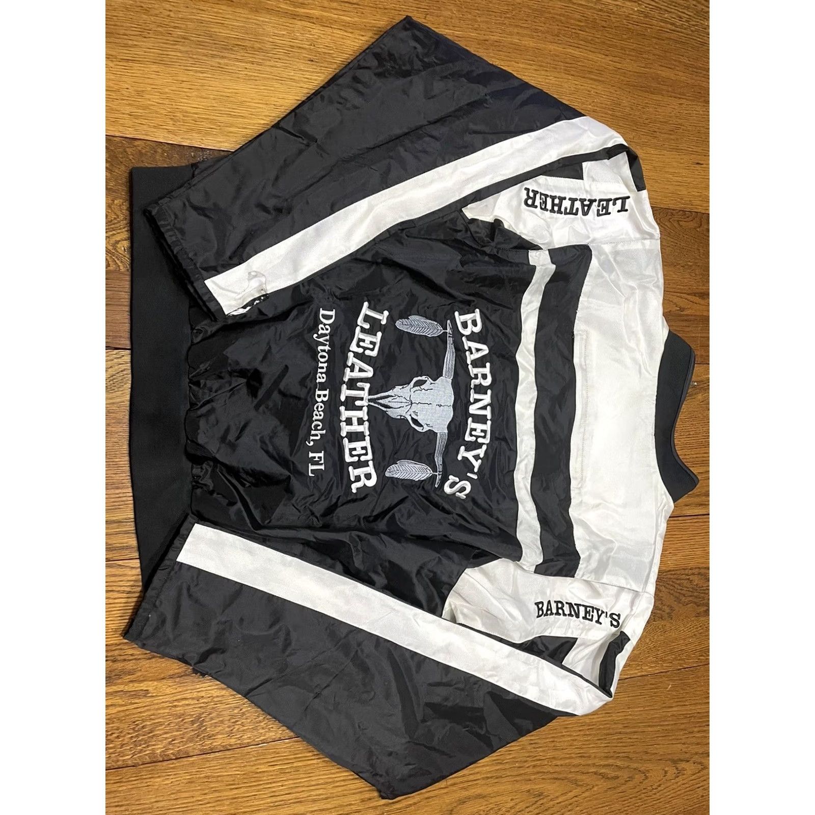 Vintage Barney’s Leather Daytona Beach Florida Nylon Coat Womens XL Black Long Sleeve Zip Coat Beach Casual Regular Unisex Adults Plus Size A5J Size XL / US 12-14 / IT 48-50 - 6 Thumbnail
