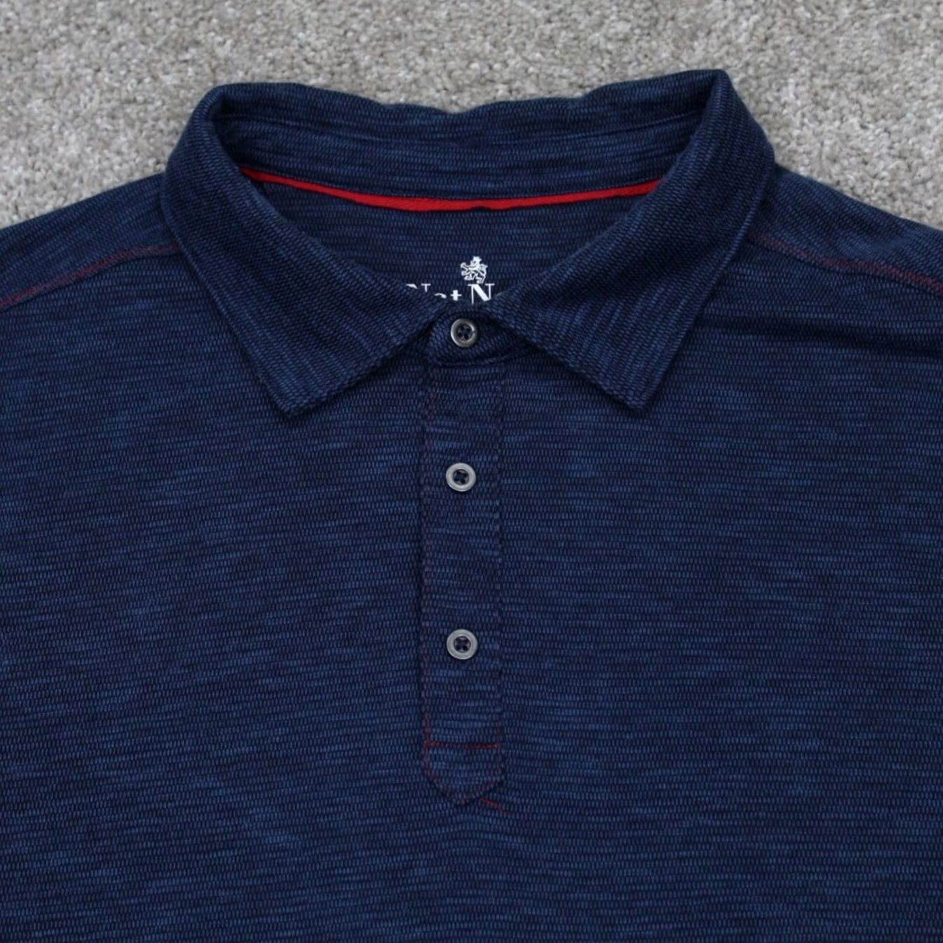 Nat Nast Nat Nast Polo Shirt Mens XL Blue w/ Red Trim Polyester/Cotton Short Sleeve Size US XL / EU 56 / 4 - 6 Thumbnail