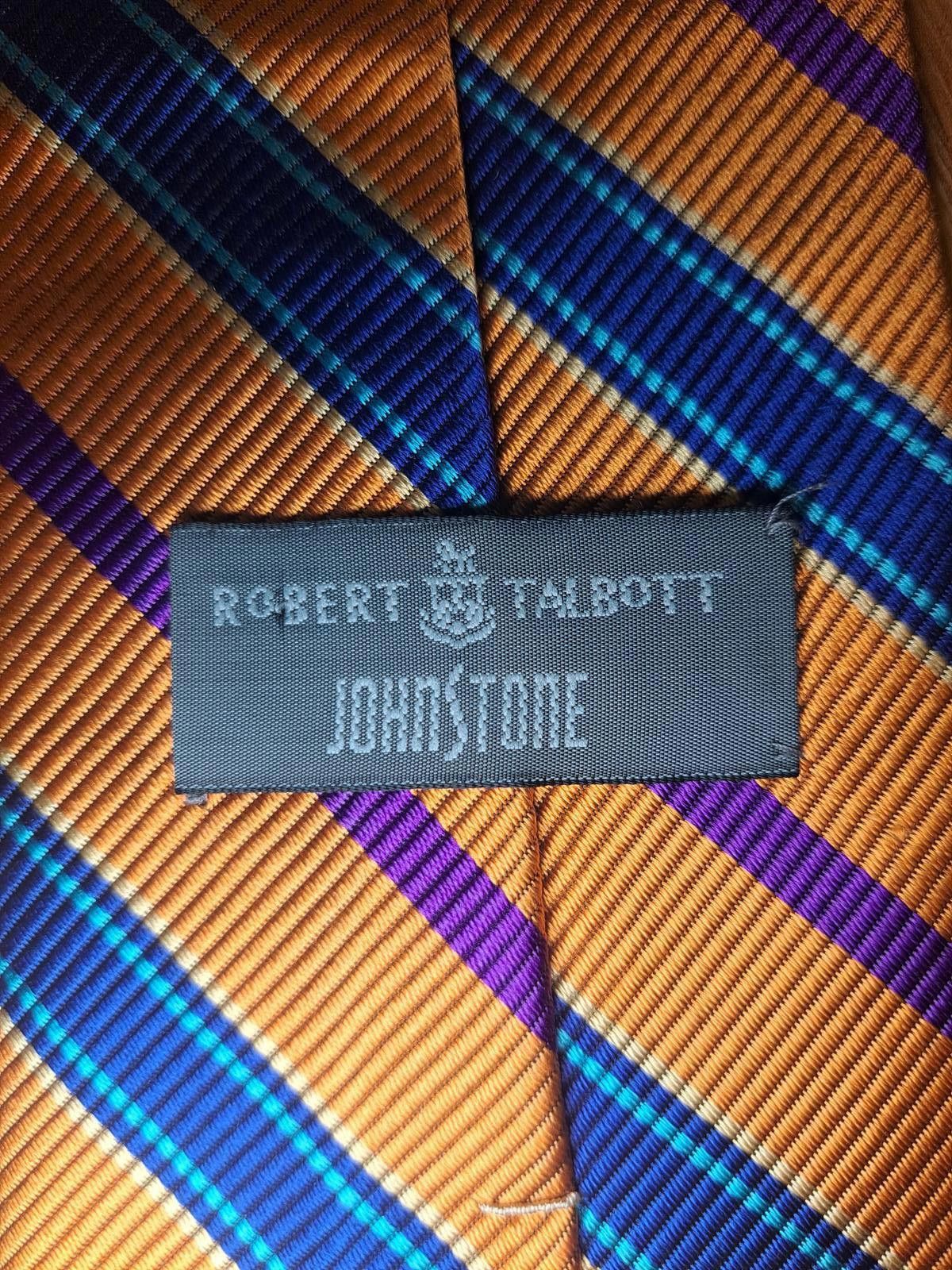 Robert Talbott Robert Talbott Silk Tie Orange Multicolor Striped Wide Size ONE SIZE - 2 Thumbnail