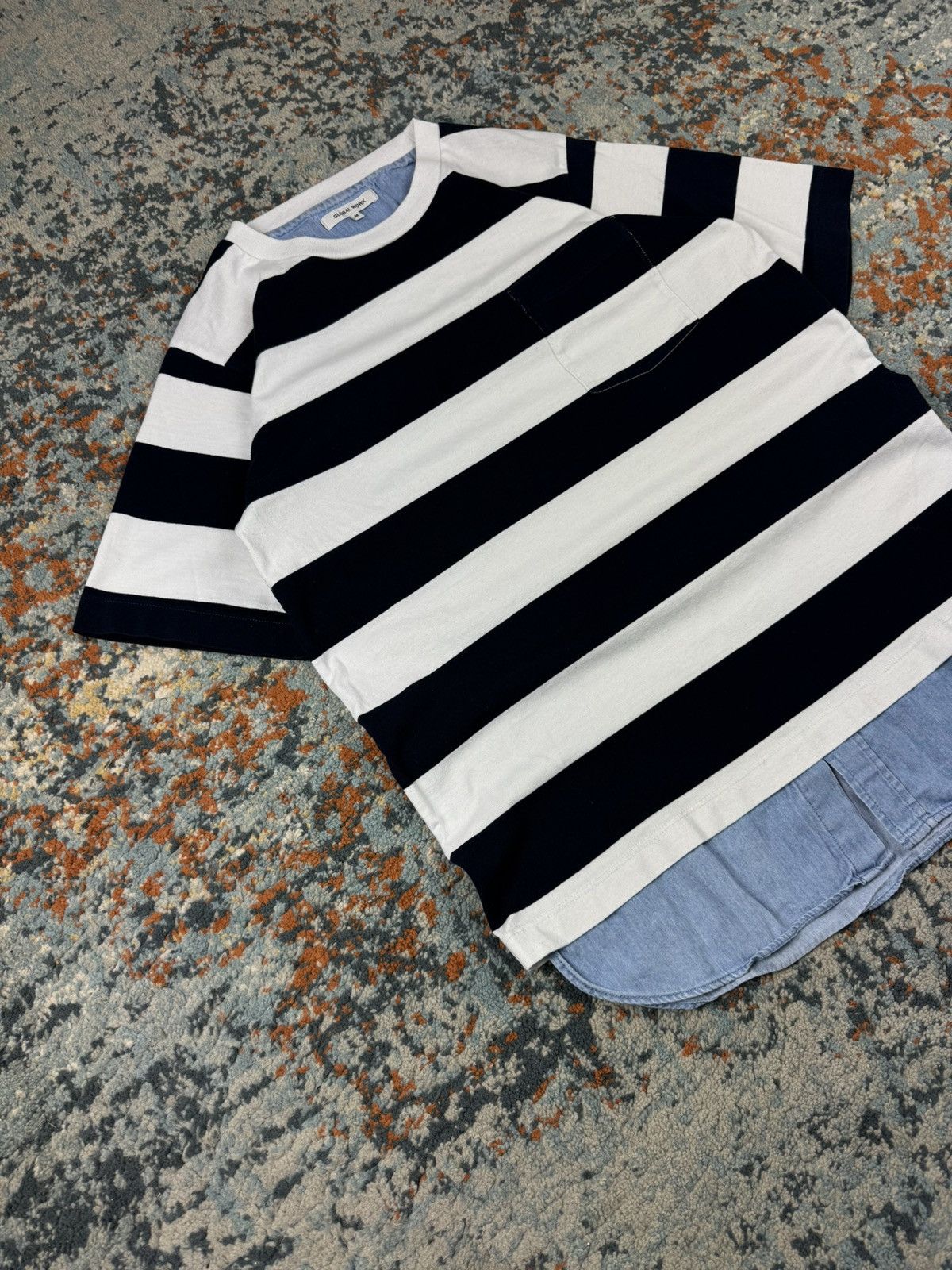 Global Work Global Work layered striped pocket tee avant garde style Size US M / EU 48-50 / 2 - 3 Thumbnail
