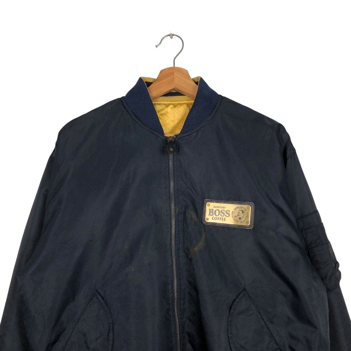 Japanese Brand Reversible Bomber Jacket Satin Suntory Boss Coffee Big Logo Size US M / EU 48-50 / 2 - 6 Thumbnail