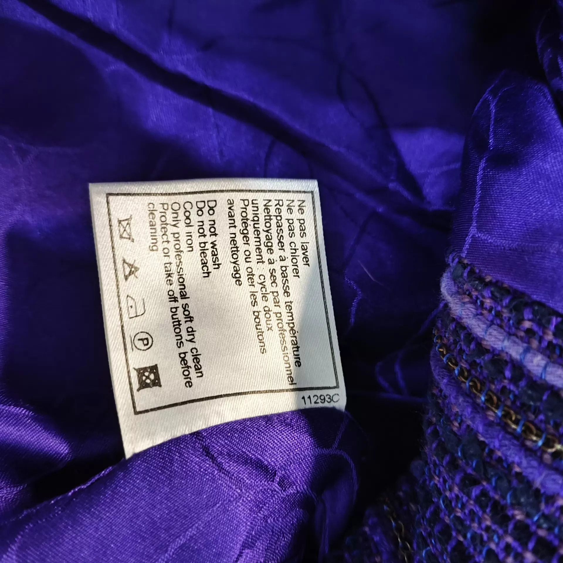 Chanel CHANEL Purple Wool Blazer 38 250712MMK2L02 Size S / US 4 / IT 40 - 4 Thumbnail