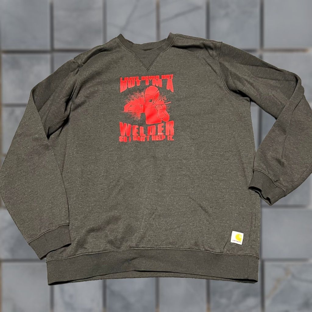 Carhartt Carhartt Sweatshirt Mens XL Tall Loose Gray Welder Graphic Work XLT Big & Tall Mens Pullover Sweatshirt Size US XL / EU 56 / 4 - 1 Thumbnail
