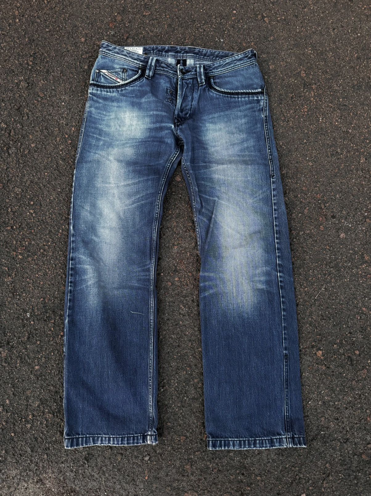 Pre-owned Diesel Busky Washed Archival Japan Archival Y2k Style Pants In Washed Blue