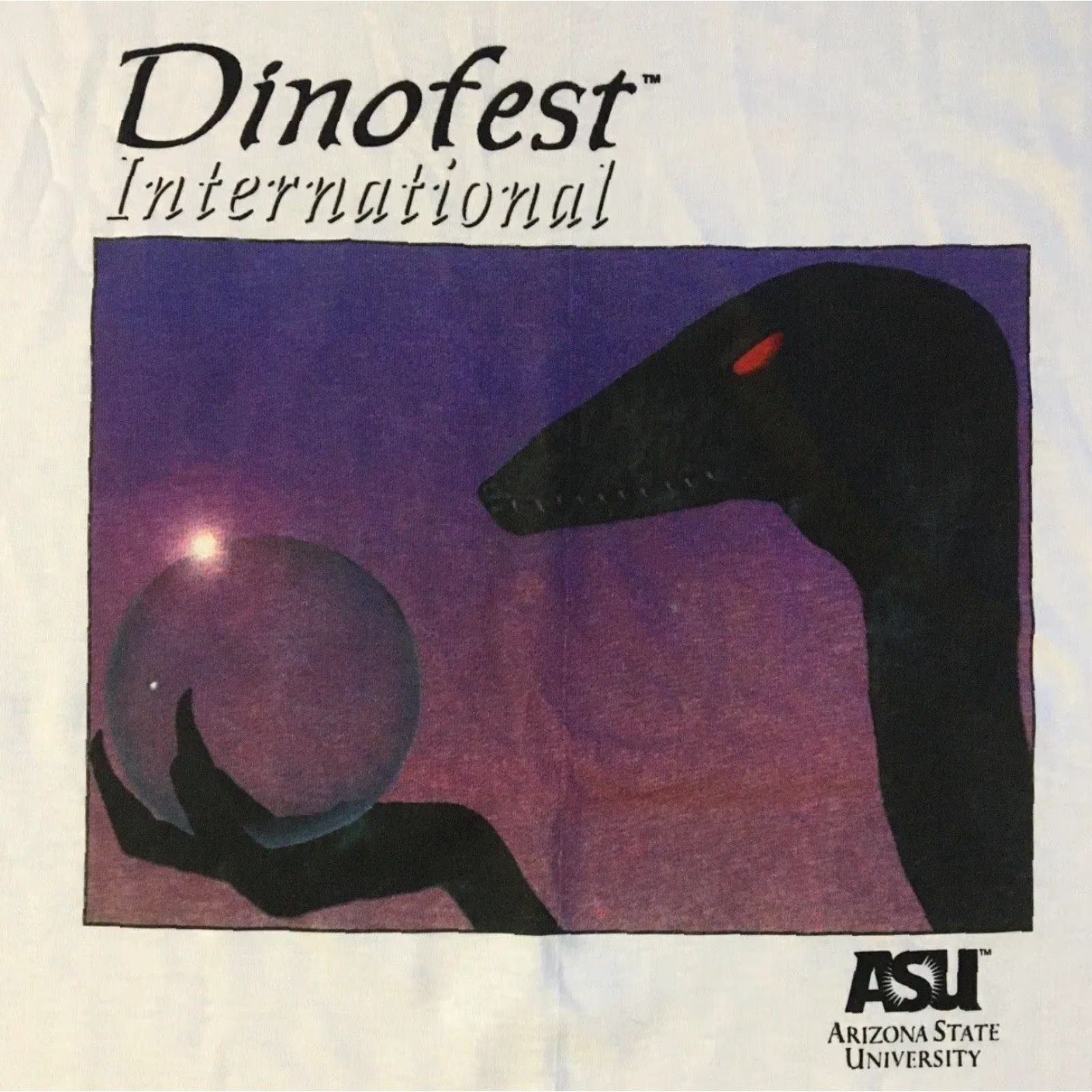 Vintage VINTAGE ASU Shirt Mens L White 90s Dinofest Dinosaurs Grunge Reptile Sun Devils Football University USA 80s 90s Size US L / EU 52-54 / 3 - 3 Thumbnail