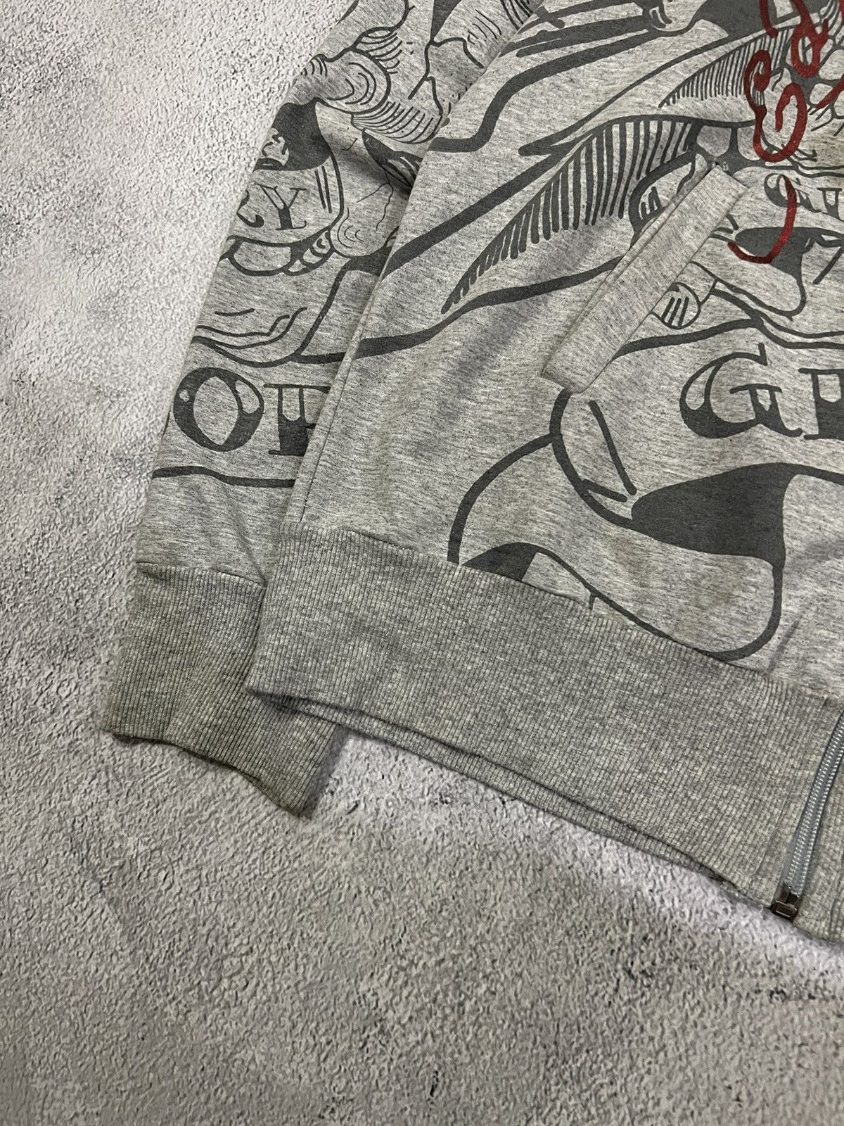 Ed Hardy Vintage Y2k Skull ☠️ Rare Ed Hardy All Over Print Zip Hoodie Size M / US 6-8 / IT 42-44 - 10 Thumbnail
