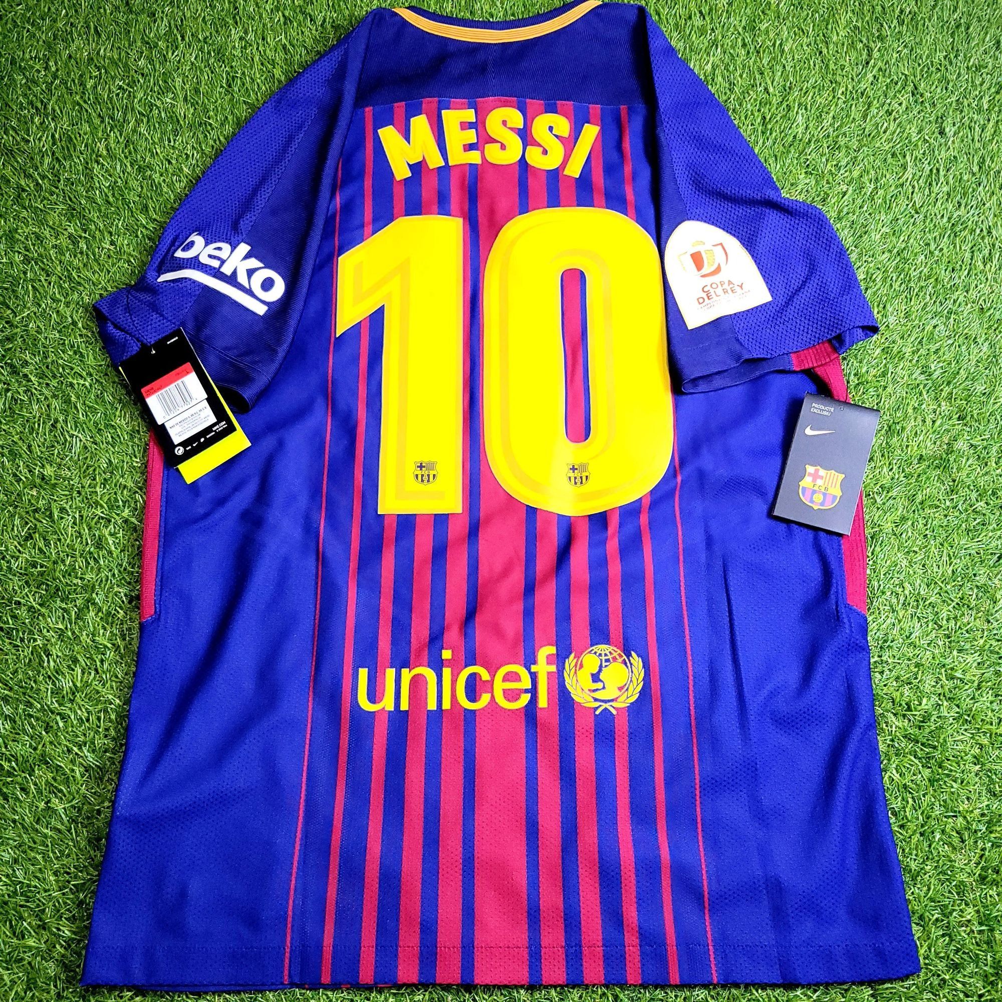 Nike Messi Barcelona 2017 2018 PLAYER ISSUE Soccer Jersey BNWT L Size US L / EU 52-54 / 3 - 1 Thumbnail