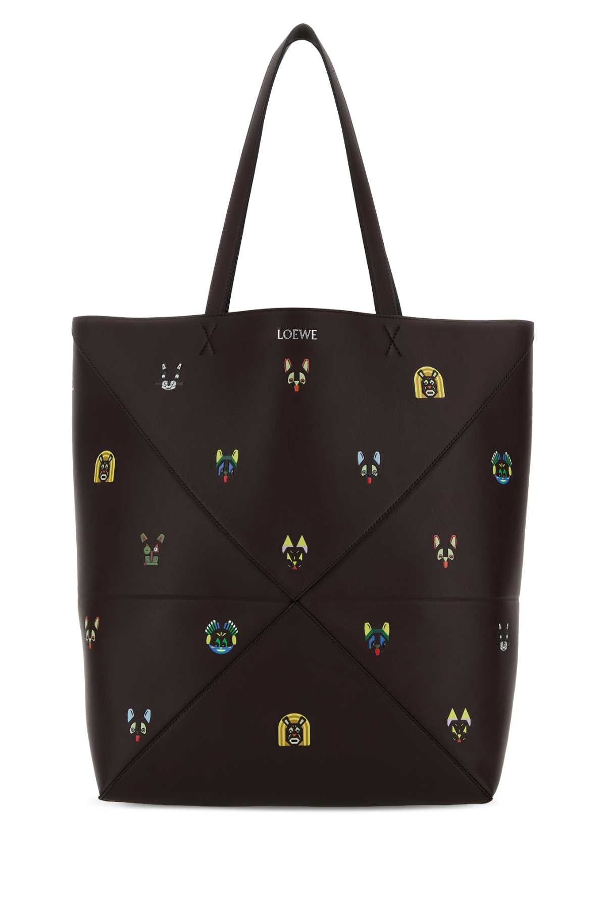 Loewe Chocolate Leather Puzzle Fold Large Shopping Bag Size ONE SIZE - 1 Thumbnail